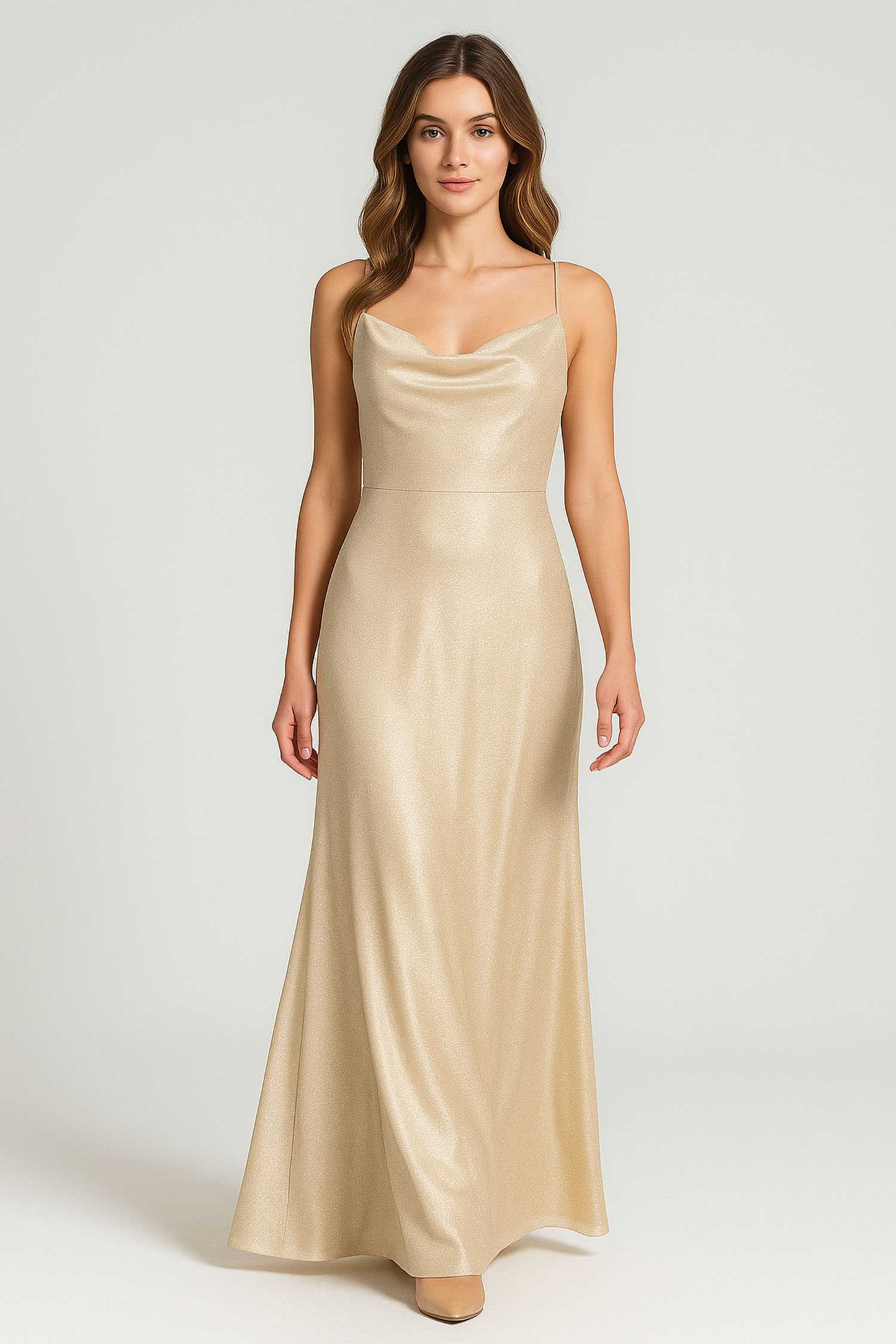 champagne prom dress