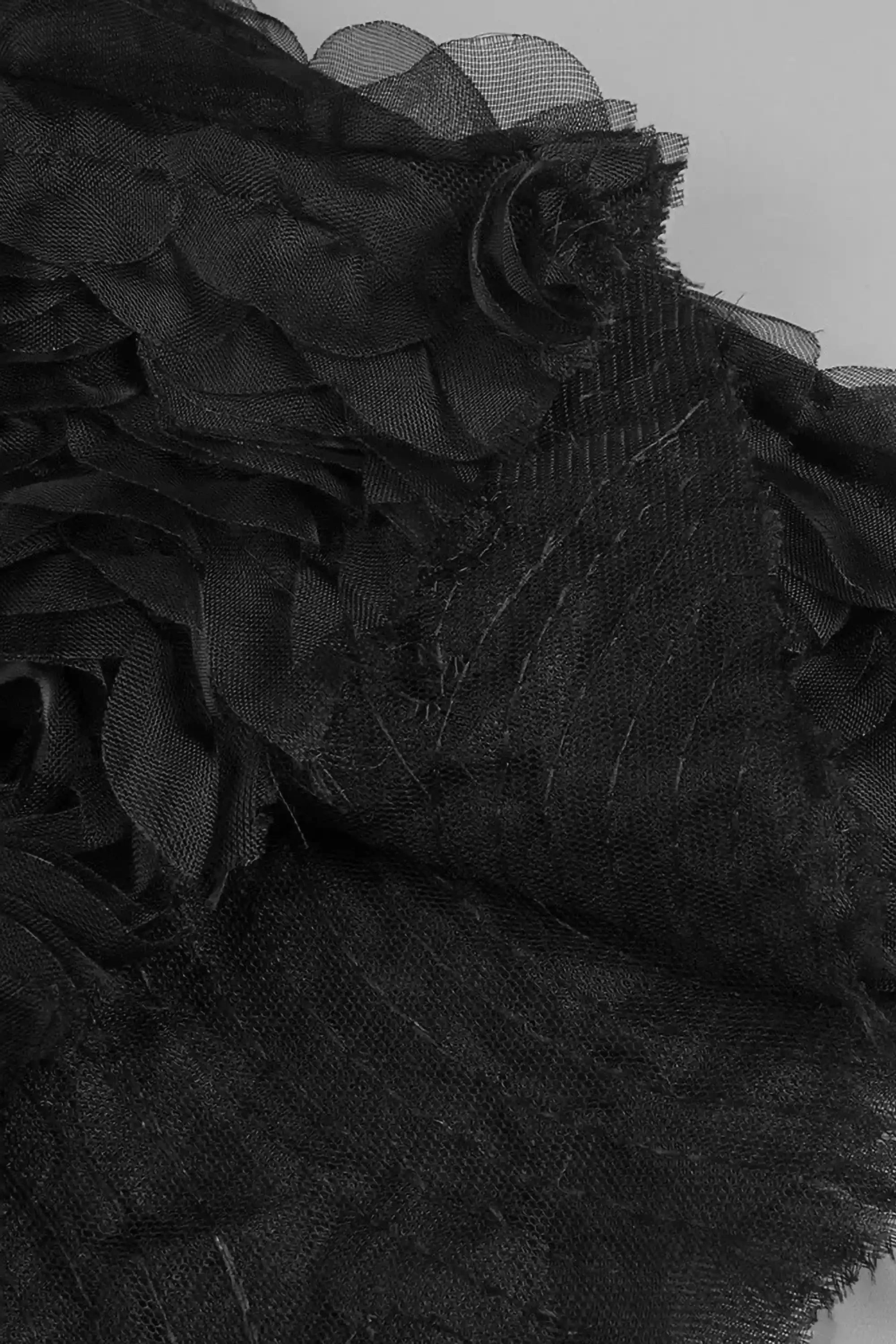 Black Glitter Rose Mermaid Dress Dress