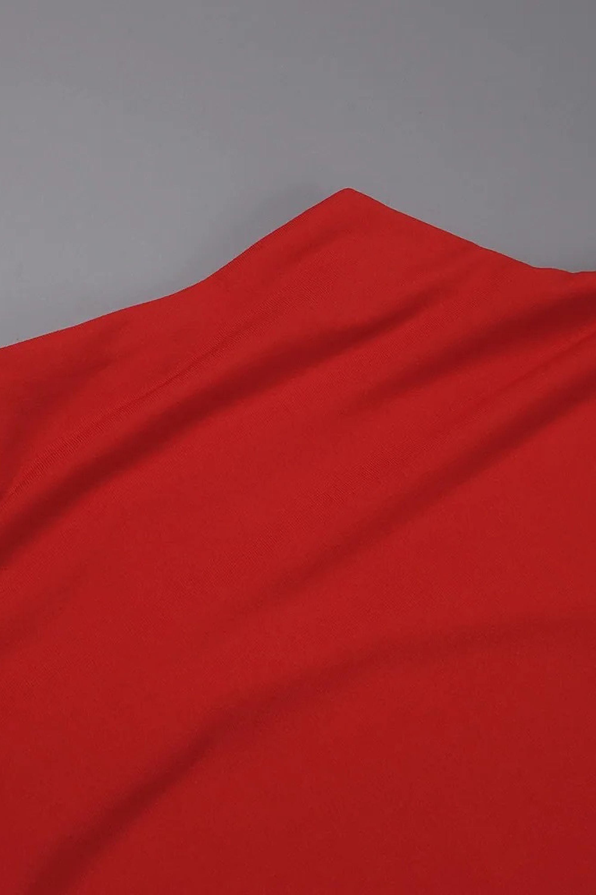 Red High Neck Open Back Draped Maxi Dress - Dress
