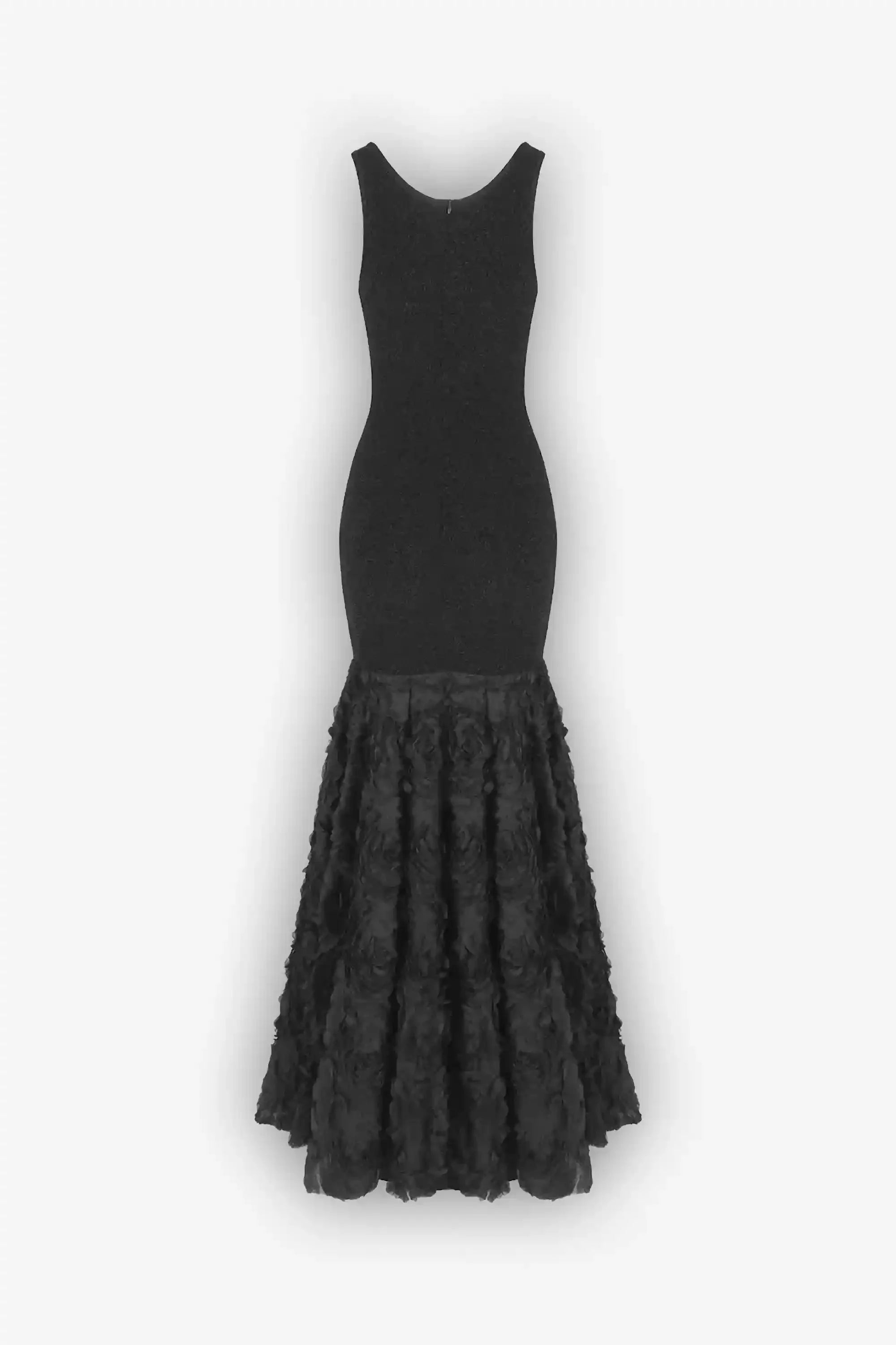 Black Glitter Rose Mermaid Dress Dress
