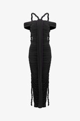 Black Bardot Bodycon Maxi Dress