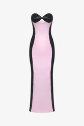 Black And Pink Sequin Maxi Dress / Xs