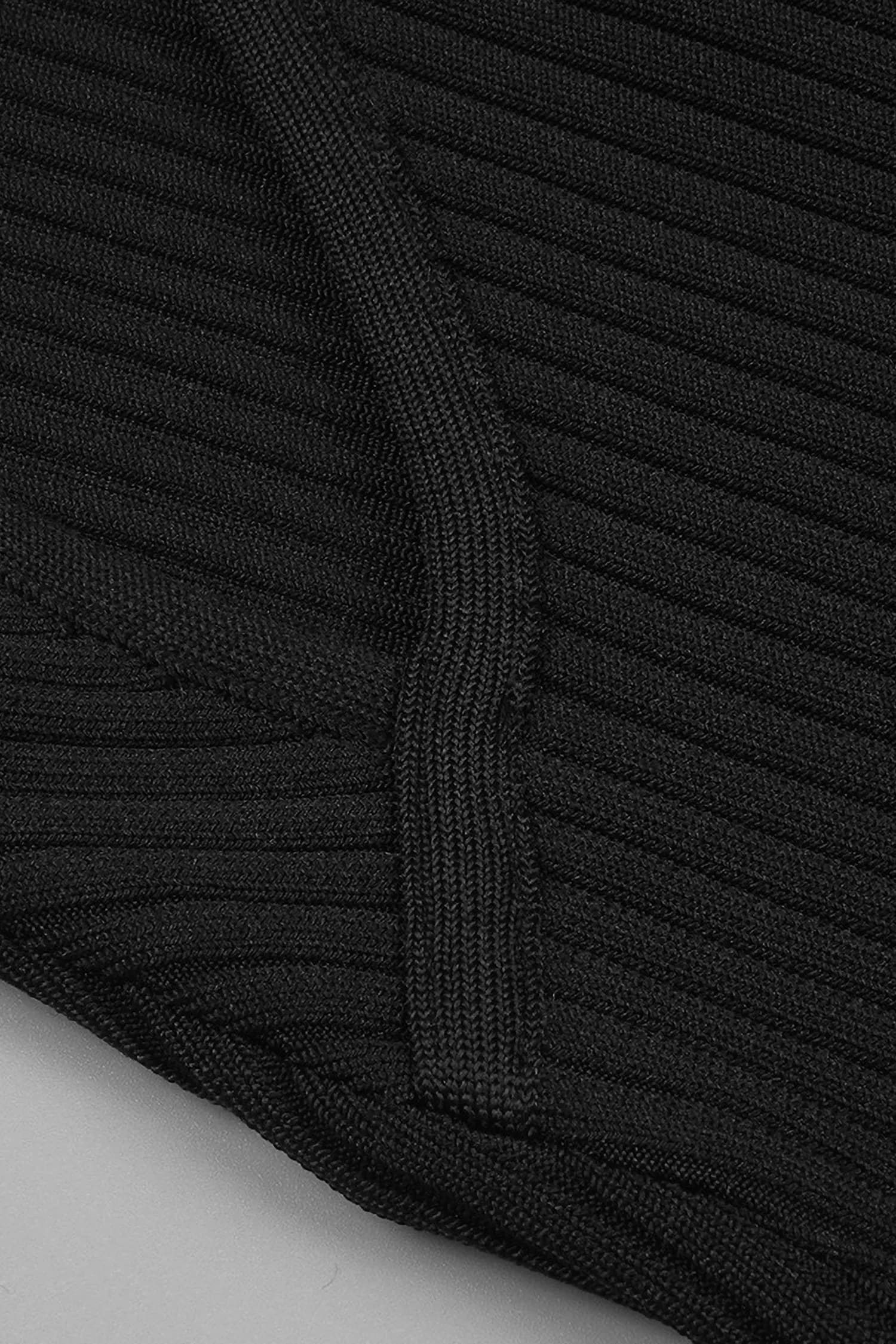 Black Cutout Asymmetrical Sweater Midi Dress