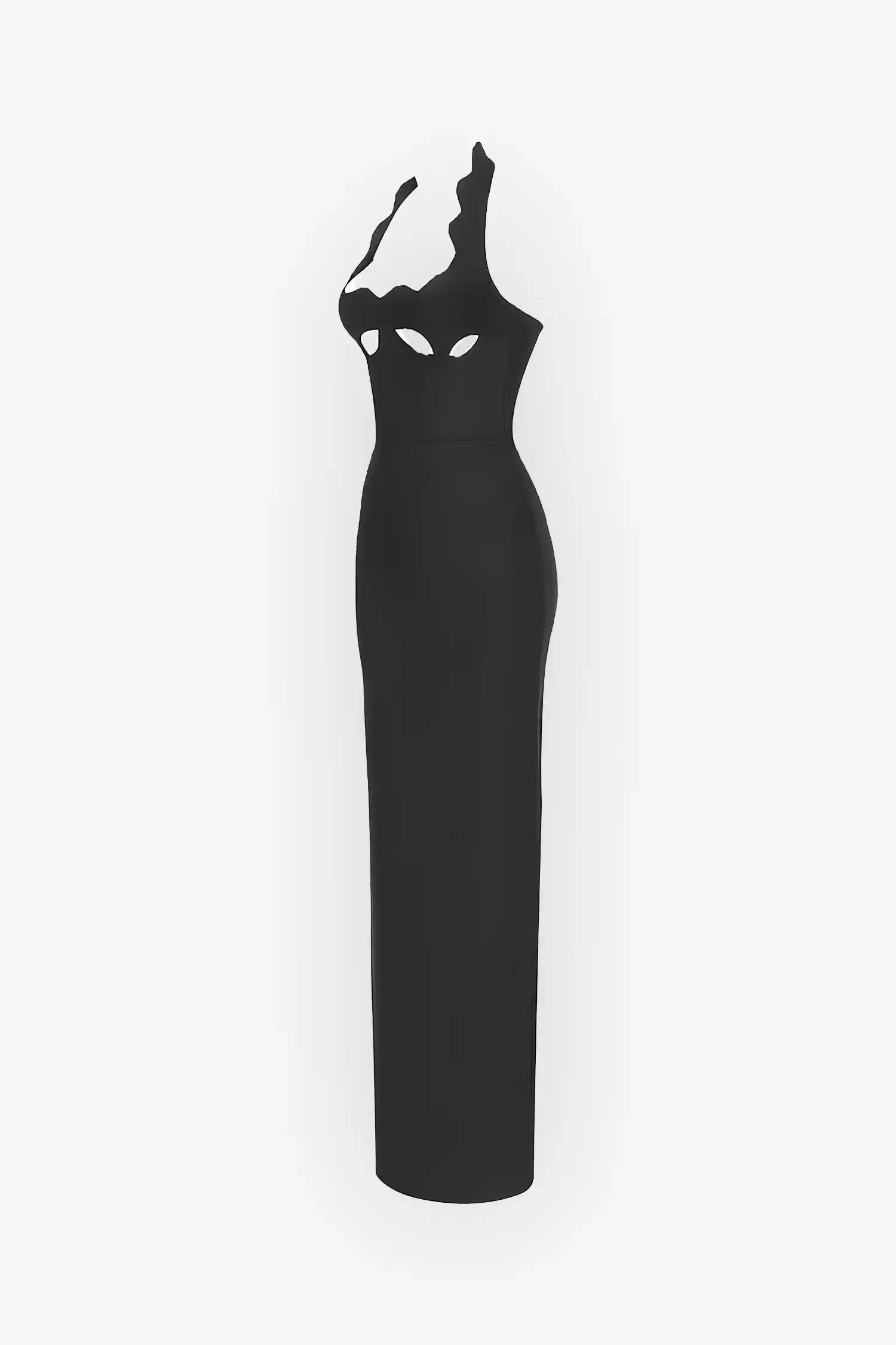 Black Cutout Halter Bandage Maxi Dress Dress