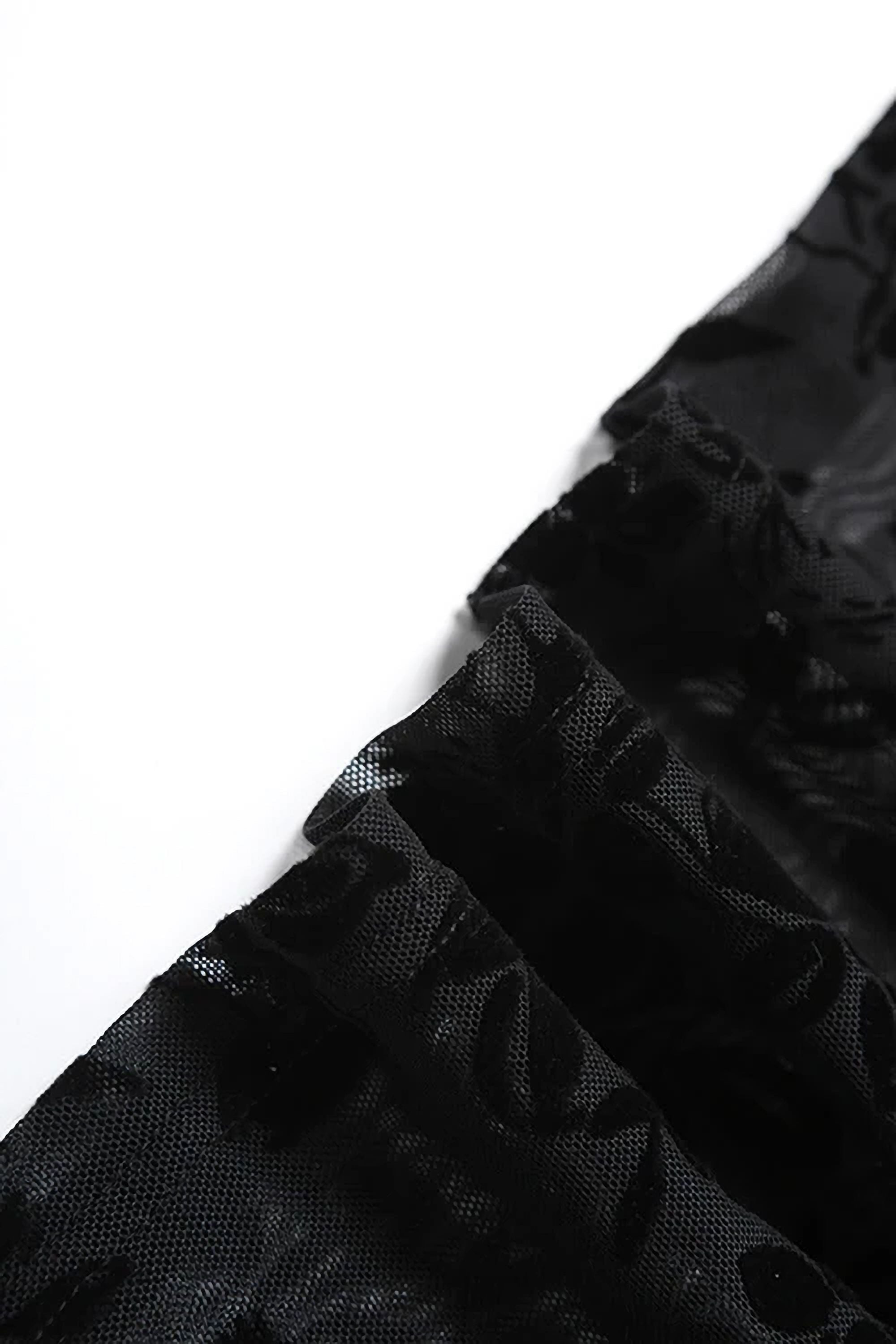 Black Sheer Floral Mesh Backless Maxi Dress - Dress