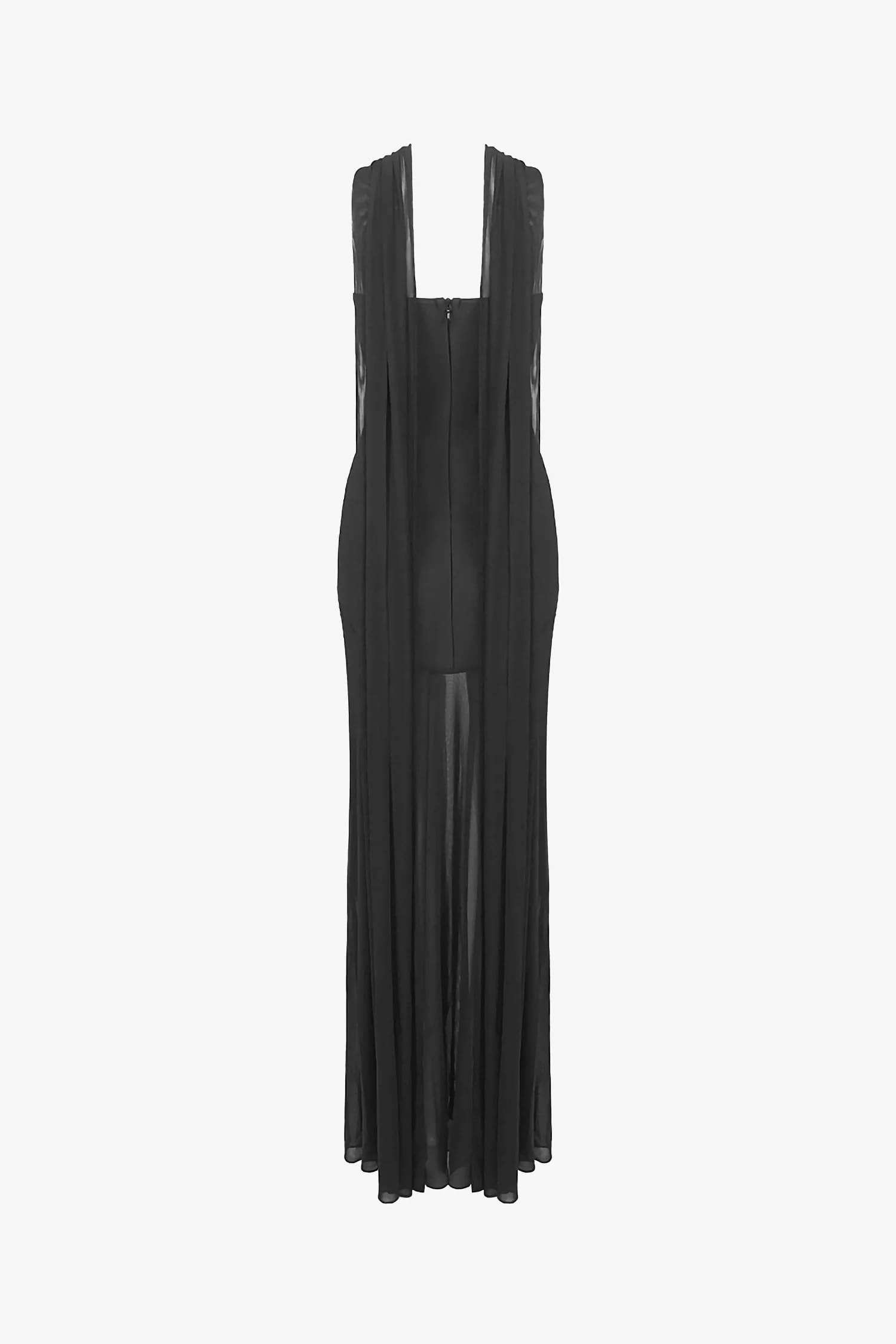 Black Strapless Sheer Skirt Bustier Mermaid Dress