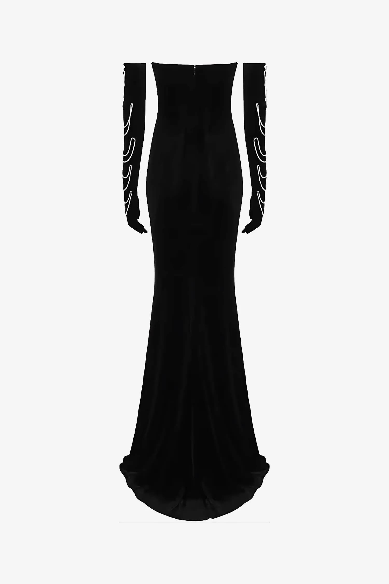 Black Velvet Strapless Corset Mermaid Dress