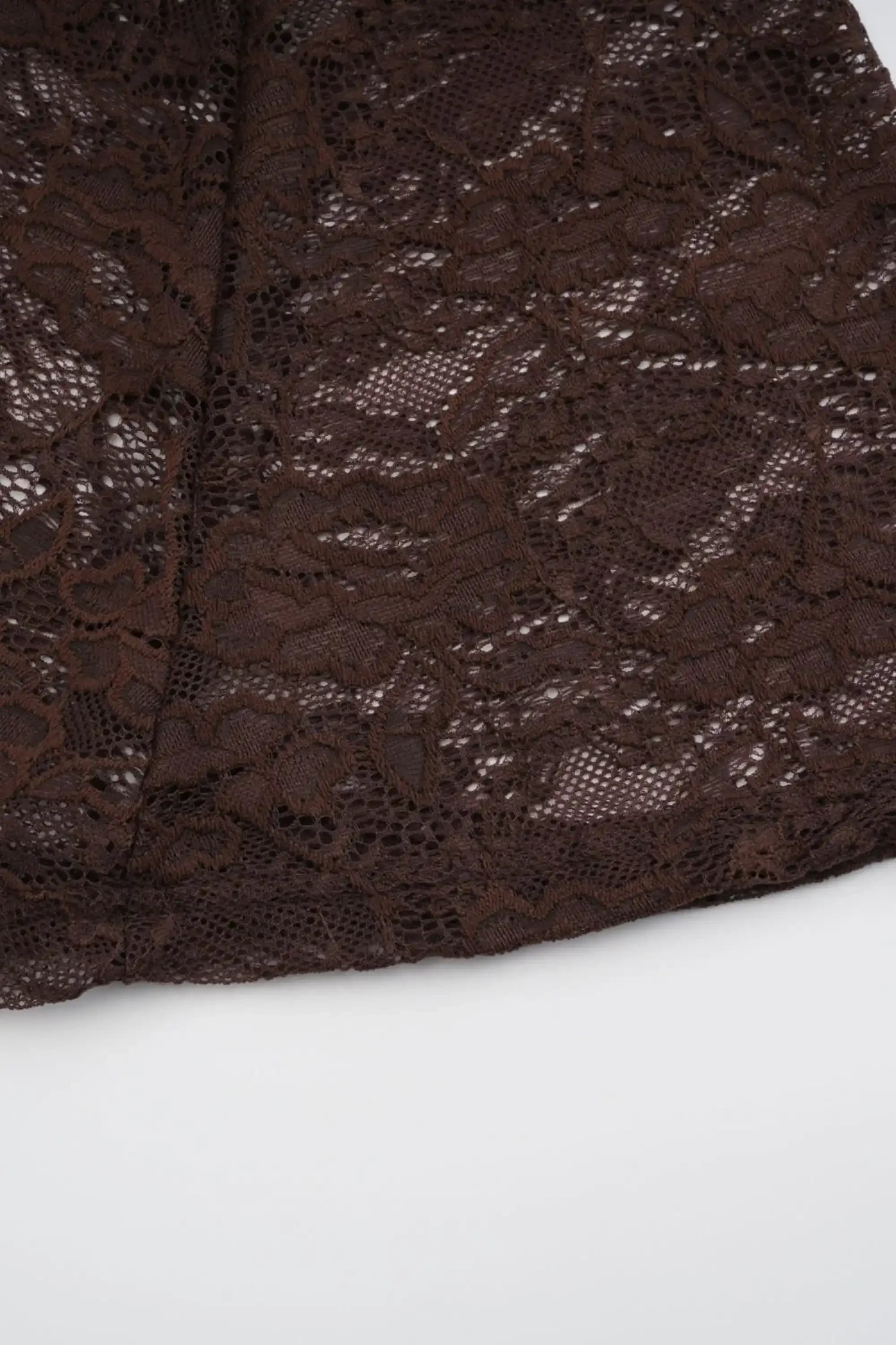 Brown Off The Shoulder Lace Long Sleeve Mermaid Dress Dress