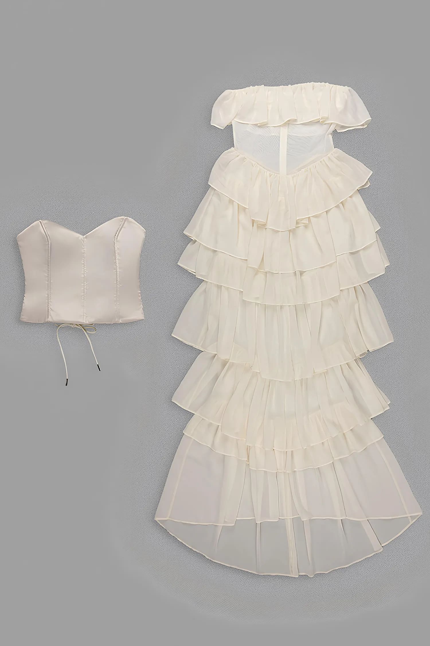 Champagne Chiffon Ruffle Dress