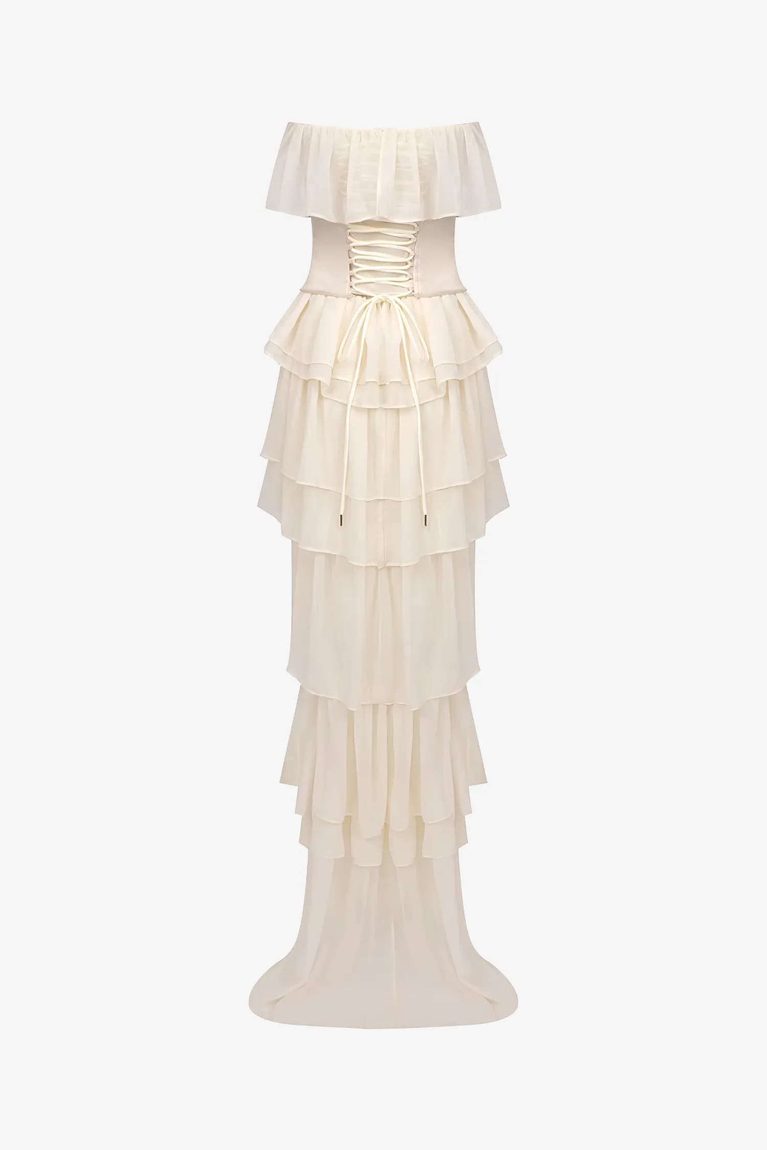 Champagne Chiffon Ruffle Dress