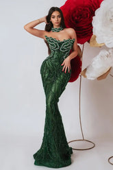 Emerald Green Strapless Mermaid Dress Dress
