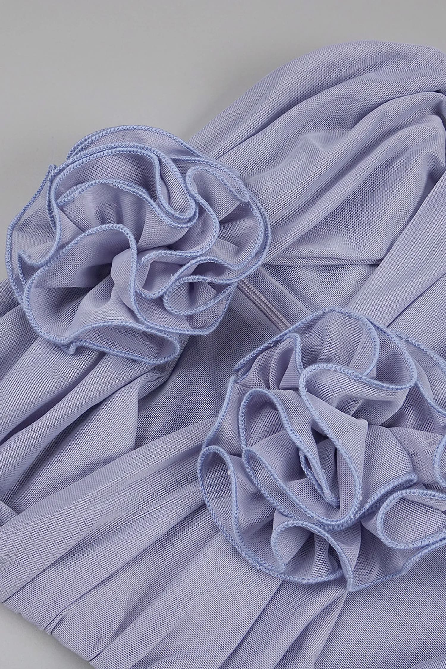 Lavender Strapless Ruched Cutout Maxi Dress