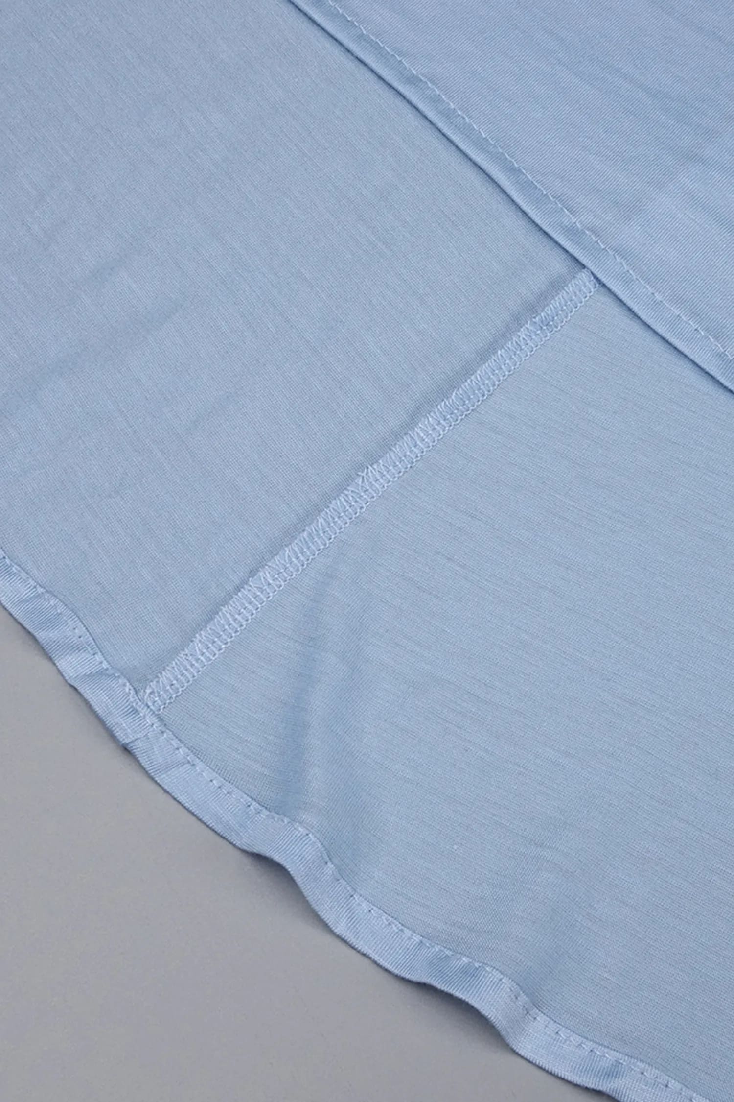 Light Blue Ruffled Sleeve High Neck Maxi Dress