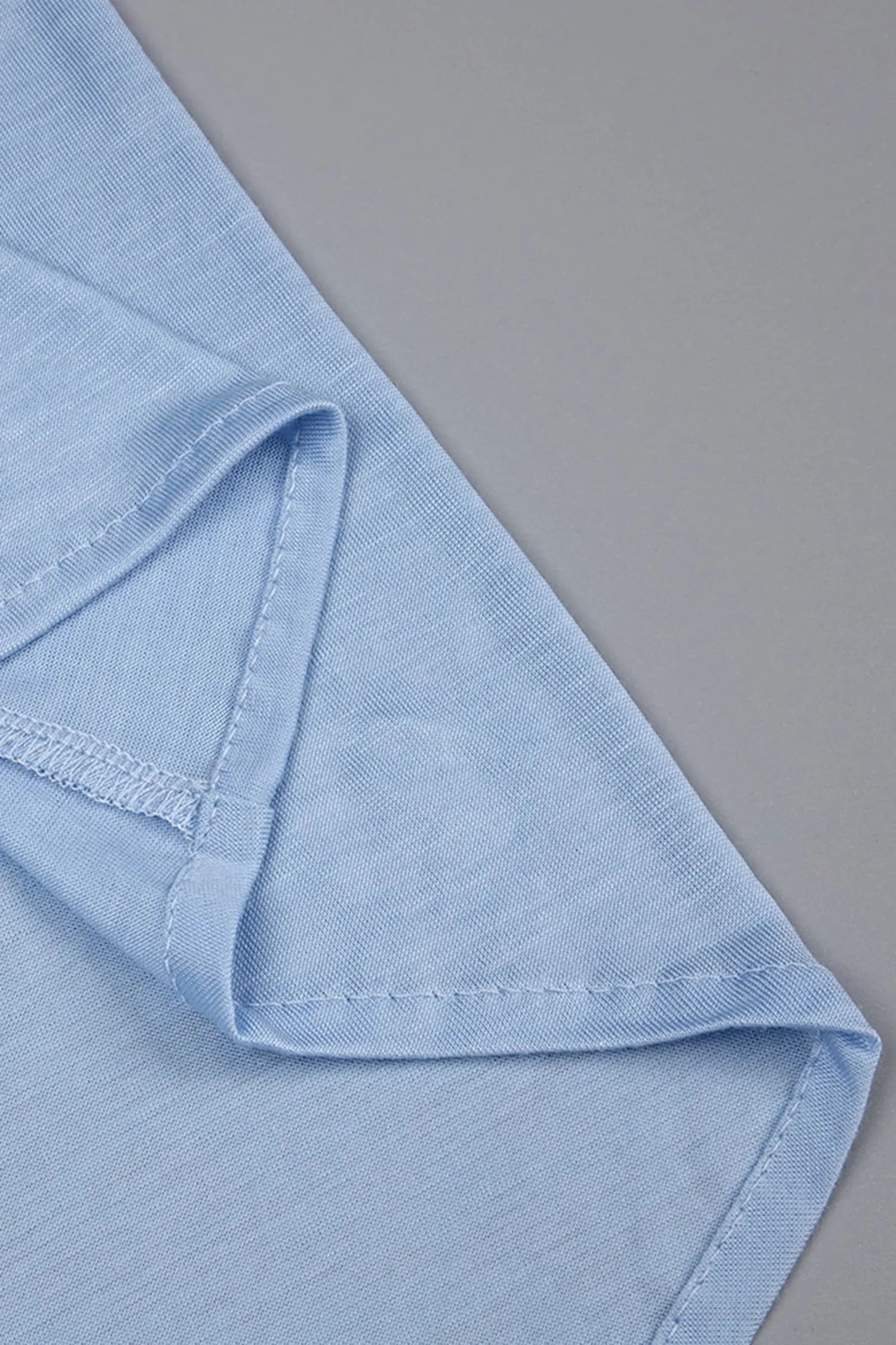 Light Blue Ruffled Sleeve High Neck Maxi Dress