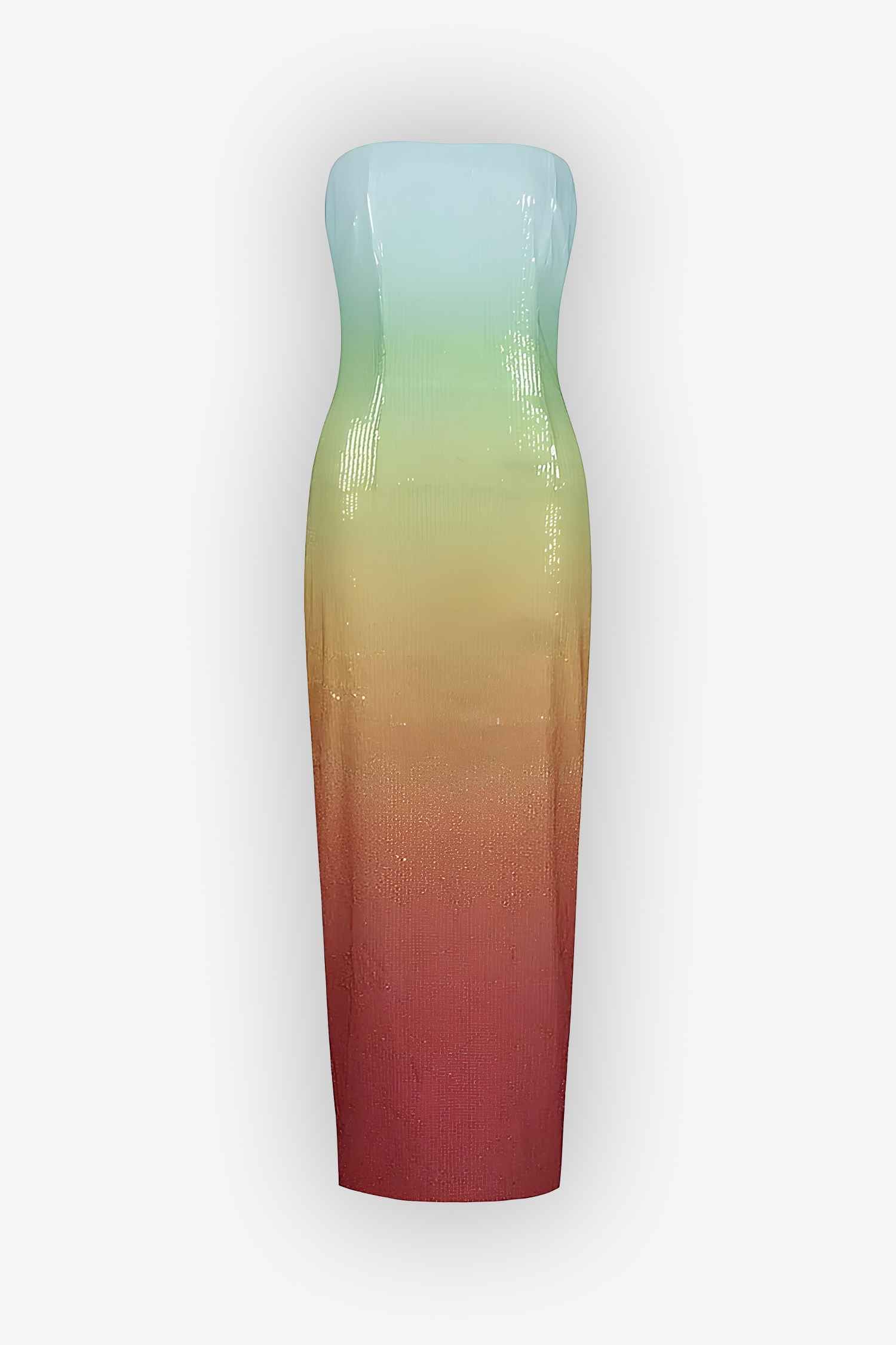 Ombre Strapless Sequined Midi Dress Dress