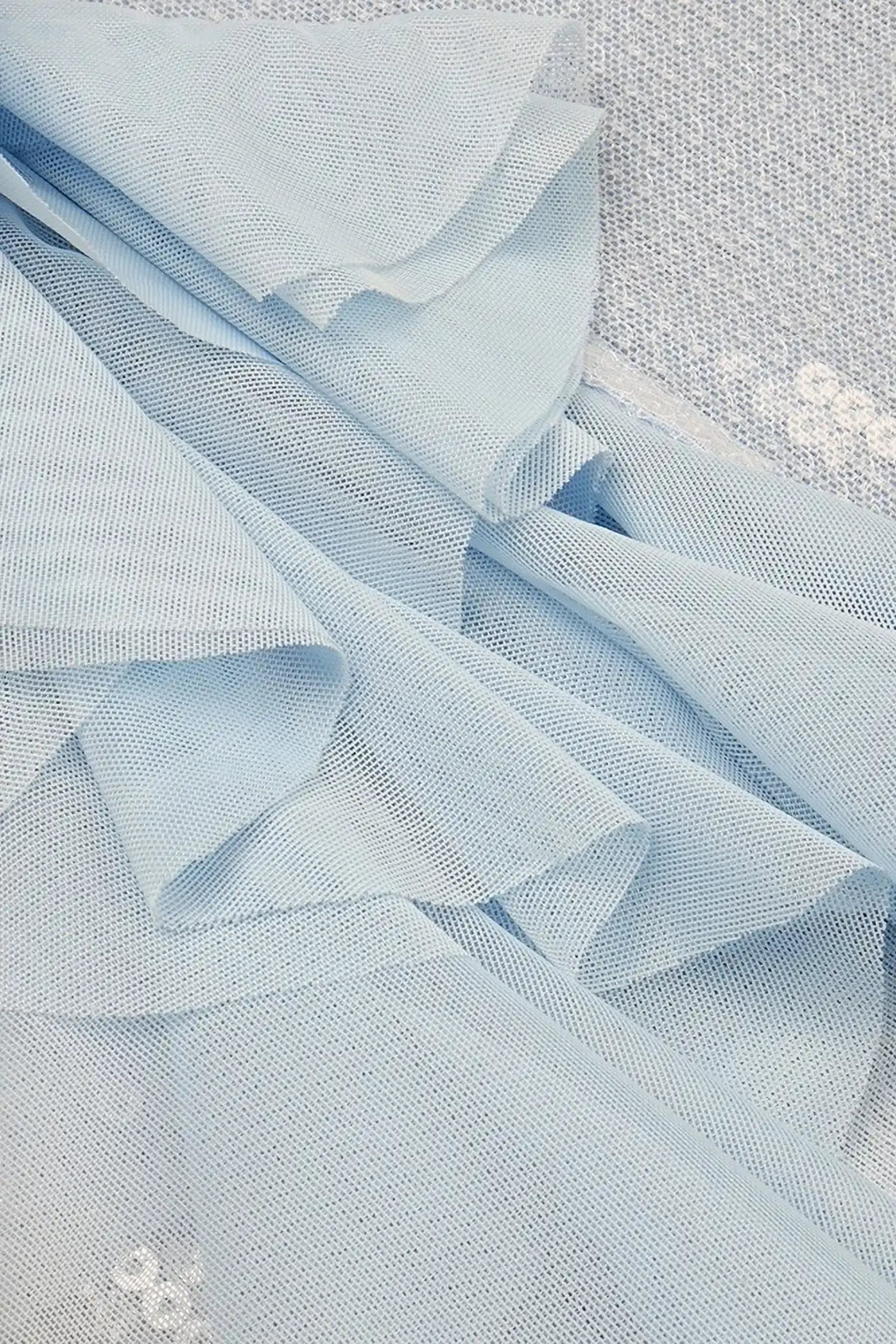 Pastel Blue Sequin Ruffle Split Maxi Dress Dress