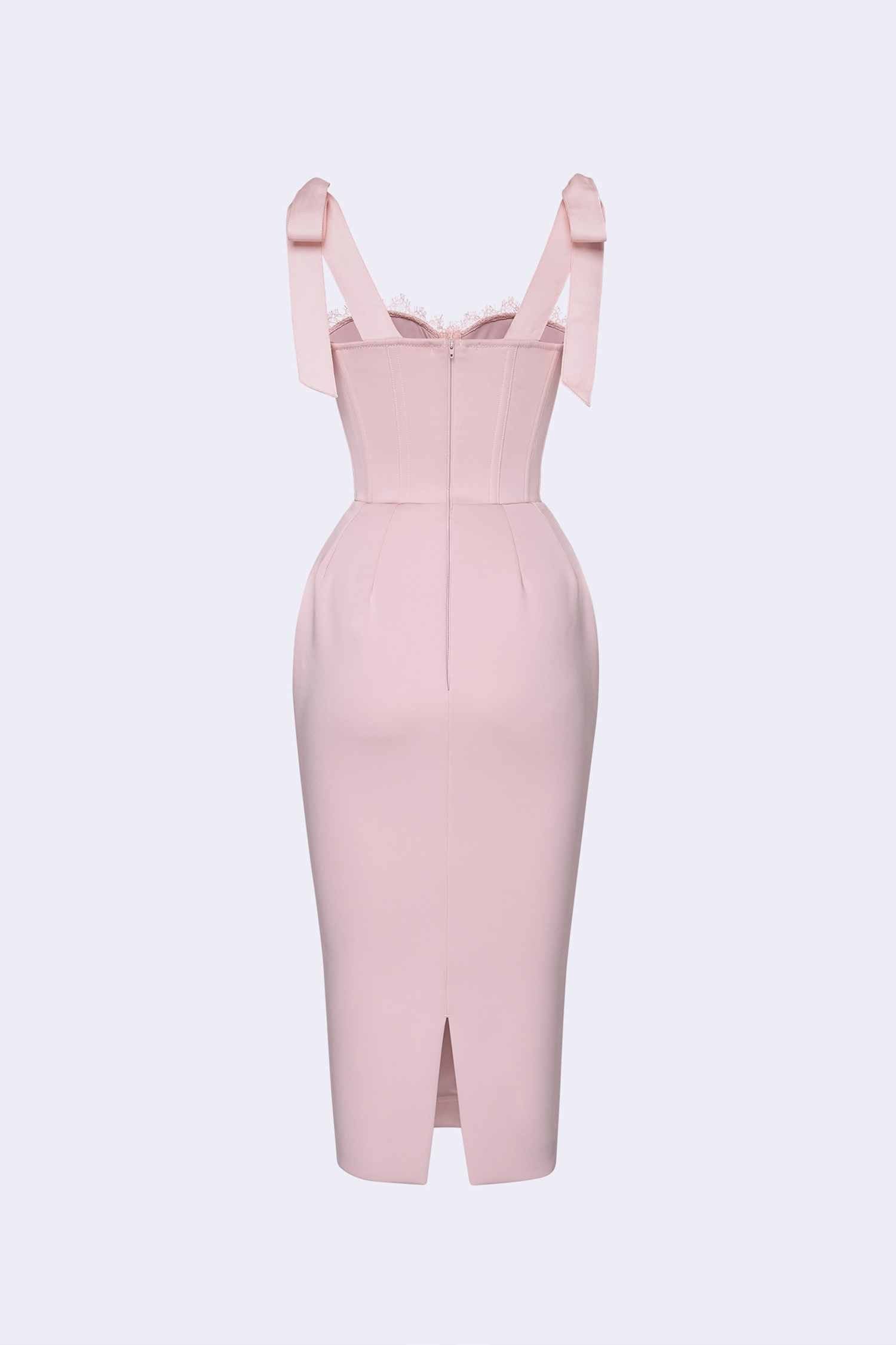 Pastel Pink Bodycon Bandage Midi Dress Dress