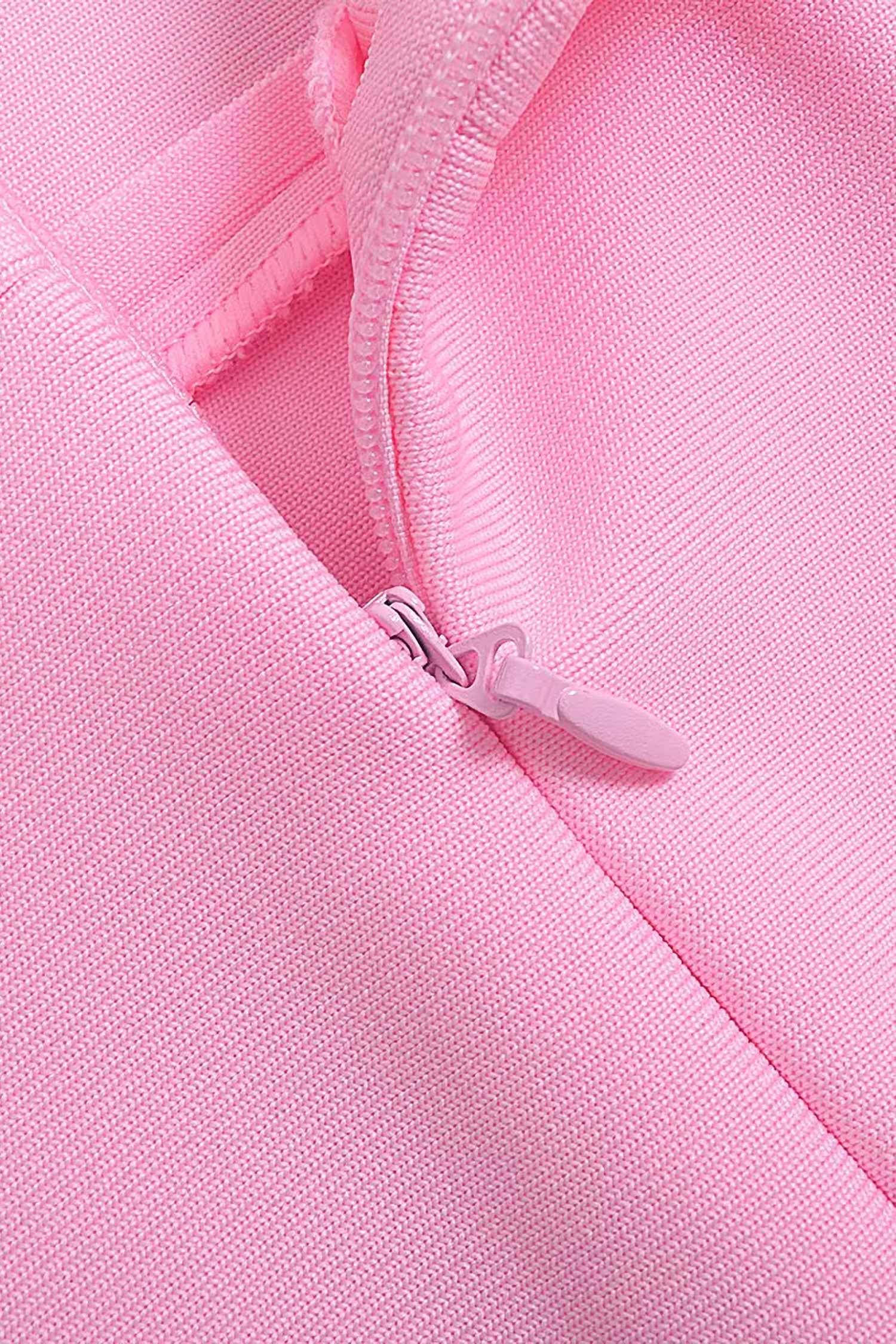 Pastel Pink Bodycon Bandage Midi Dress Dress