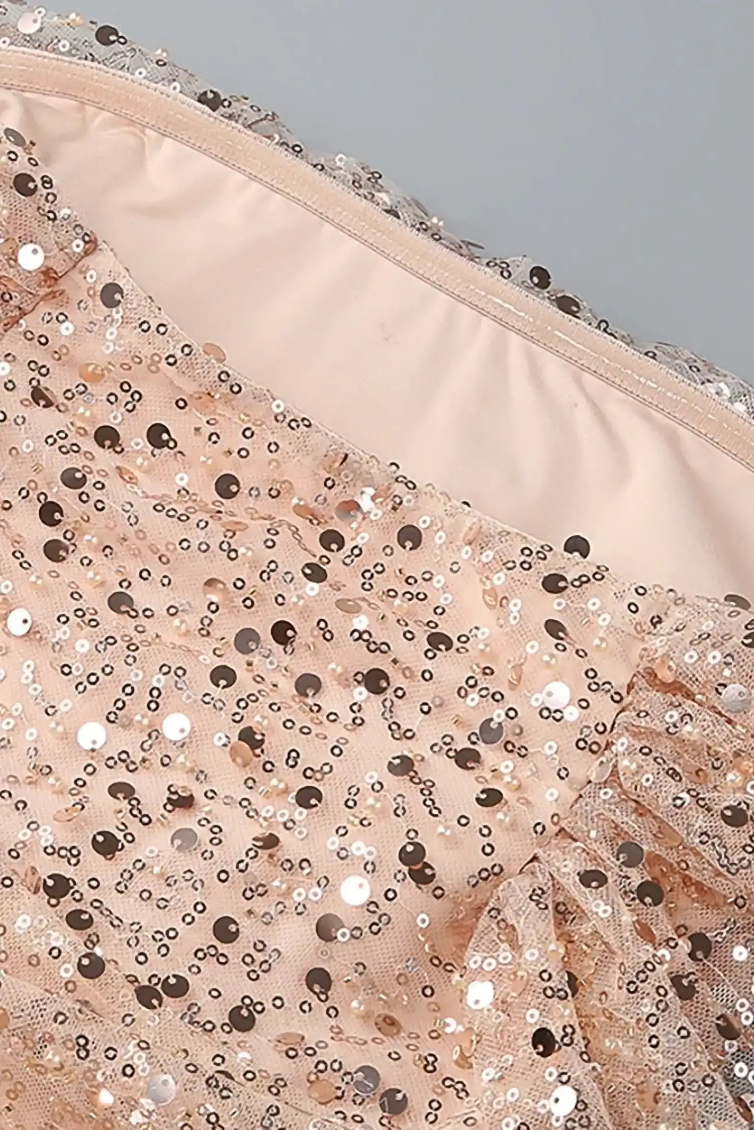 Peach Sequin Off The Shoulder Mini Dress Dress