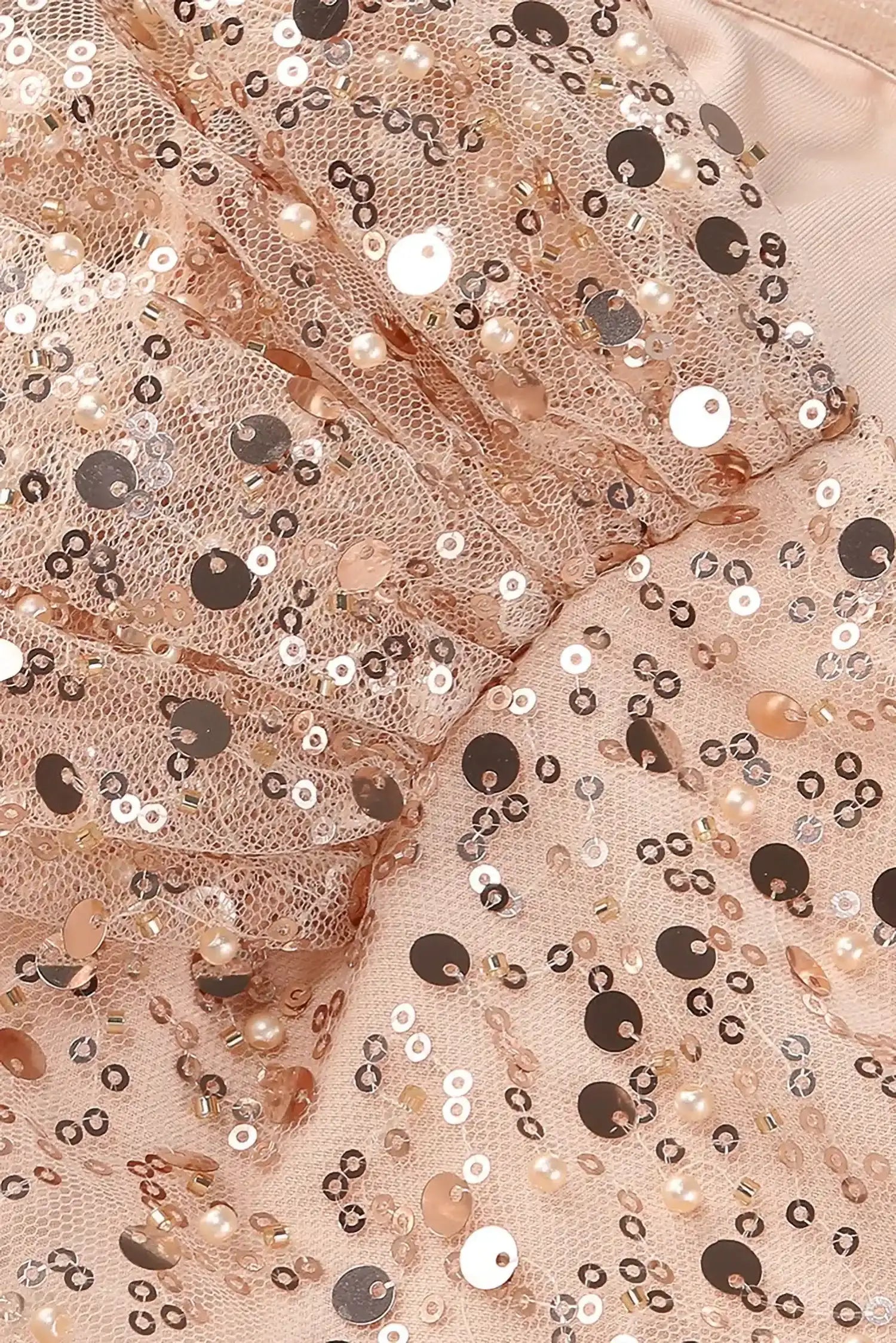 Peach Sequin Off The Shoulder Mini Dress Dress