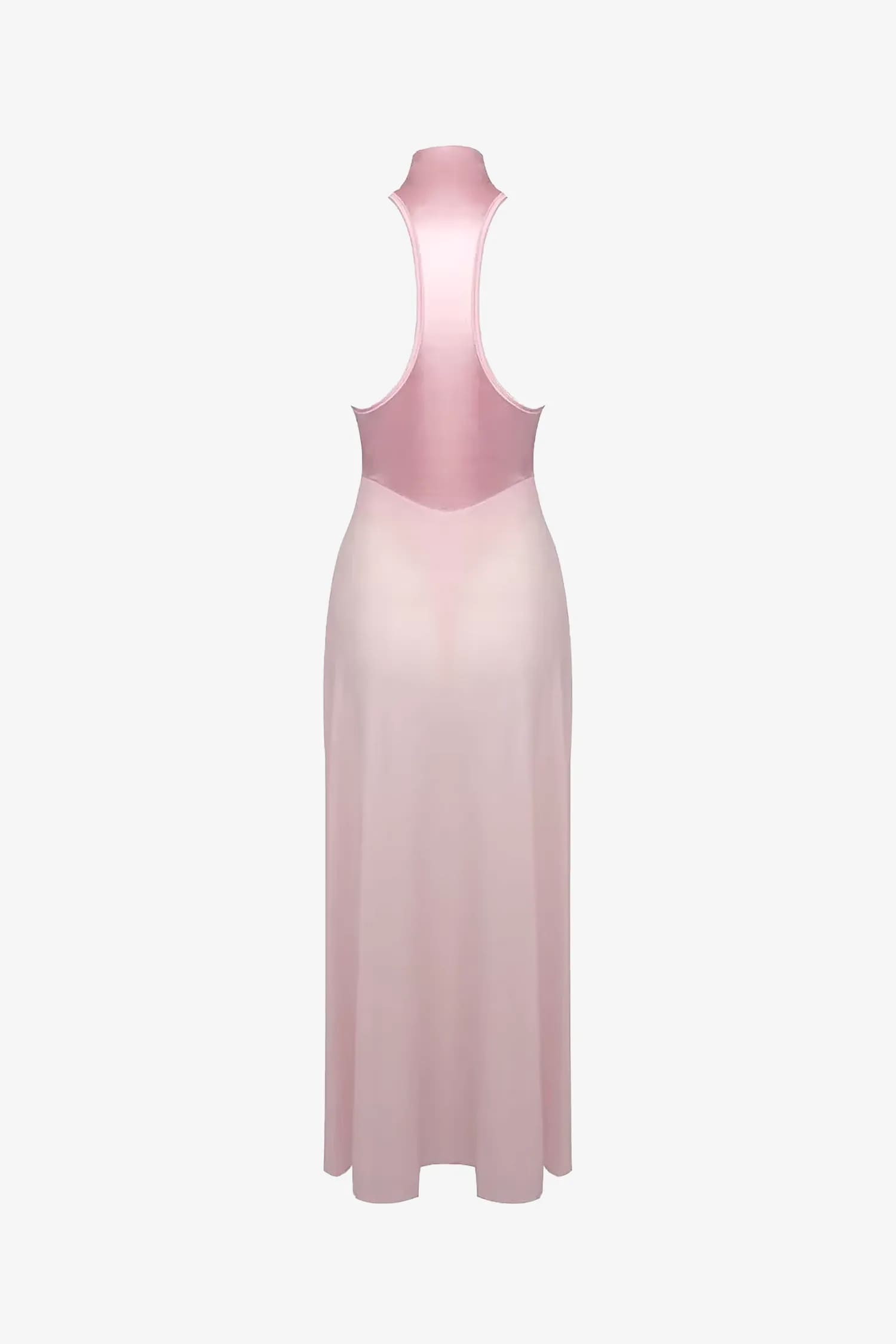 Pink High Neck Bodysuit Maxi Dress