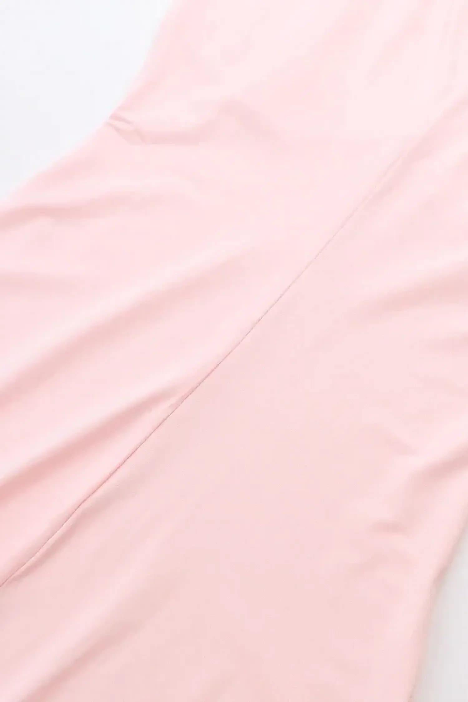 Pink V-Neck Slit Maxi Dress