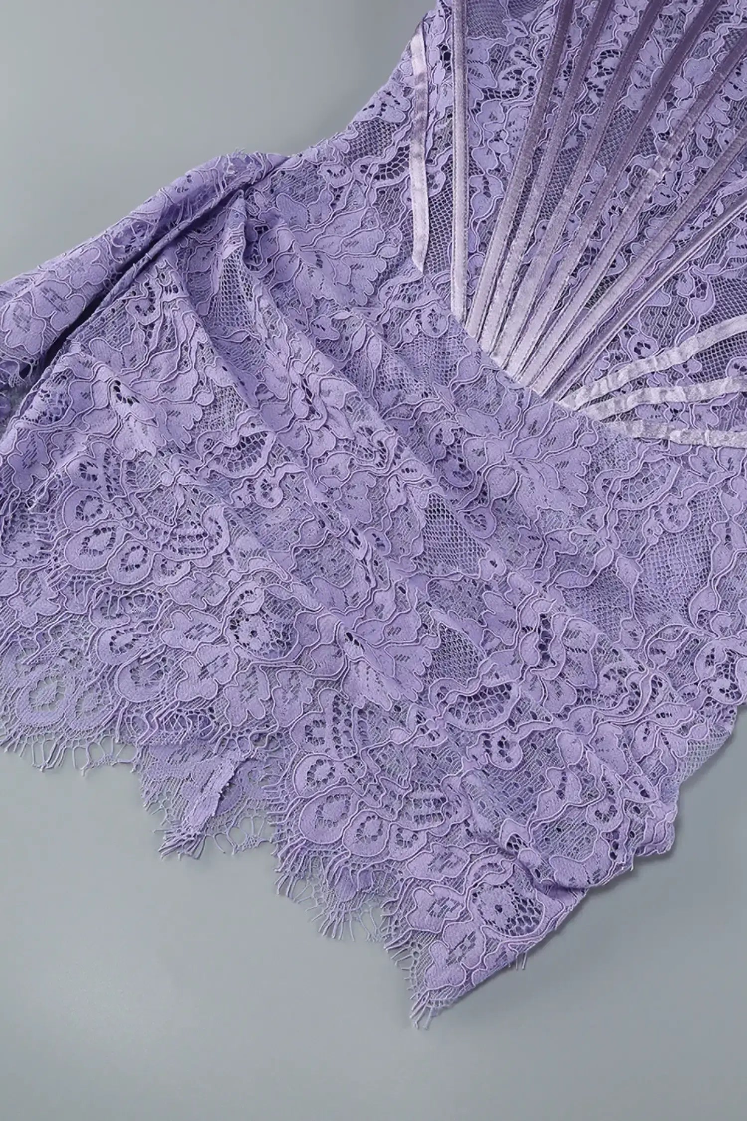 Purple Lace Corset Strapless Draped Mini Dress Dress