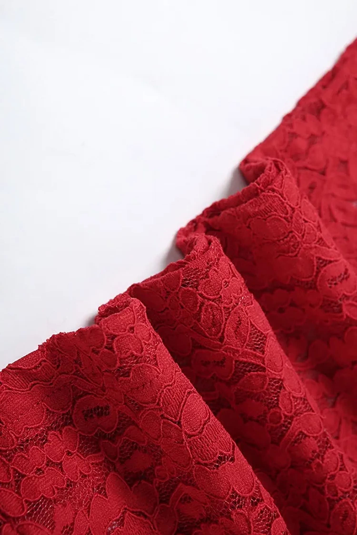 Red Floral Lace Maxi Dress