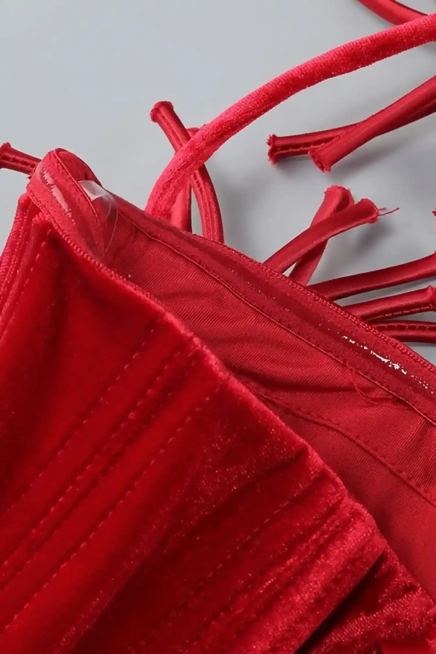 Red Velvet Corset Top And Bubble Floral Skirt Set Dress