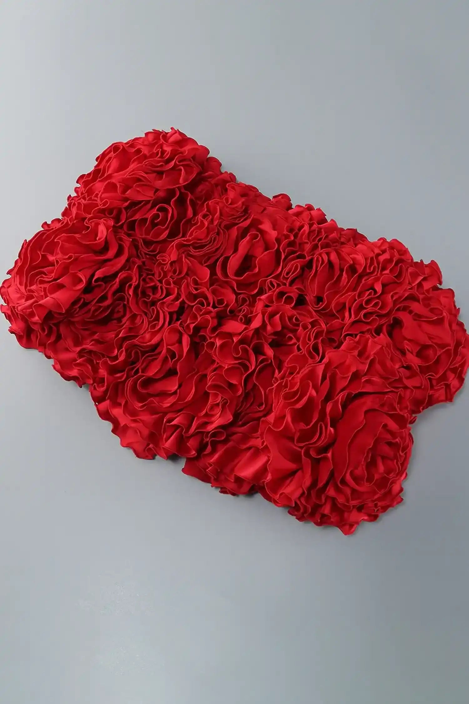 Red Velvet Corset Top And Bubble Floral Skirt Set Dress