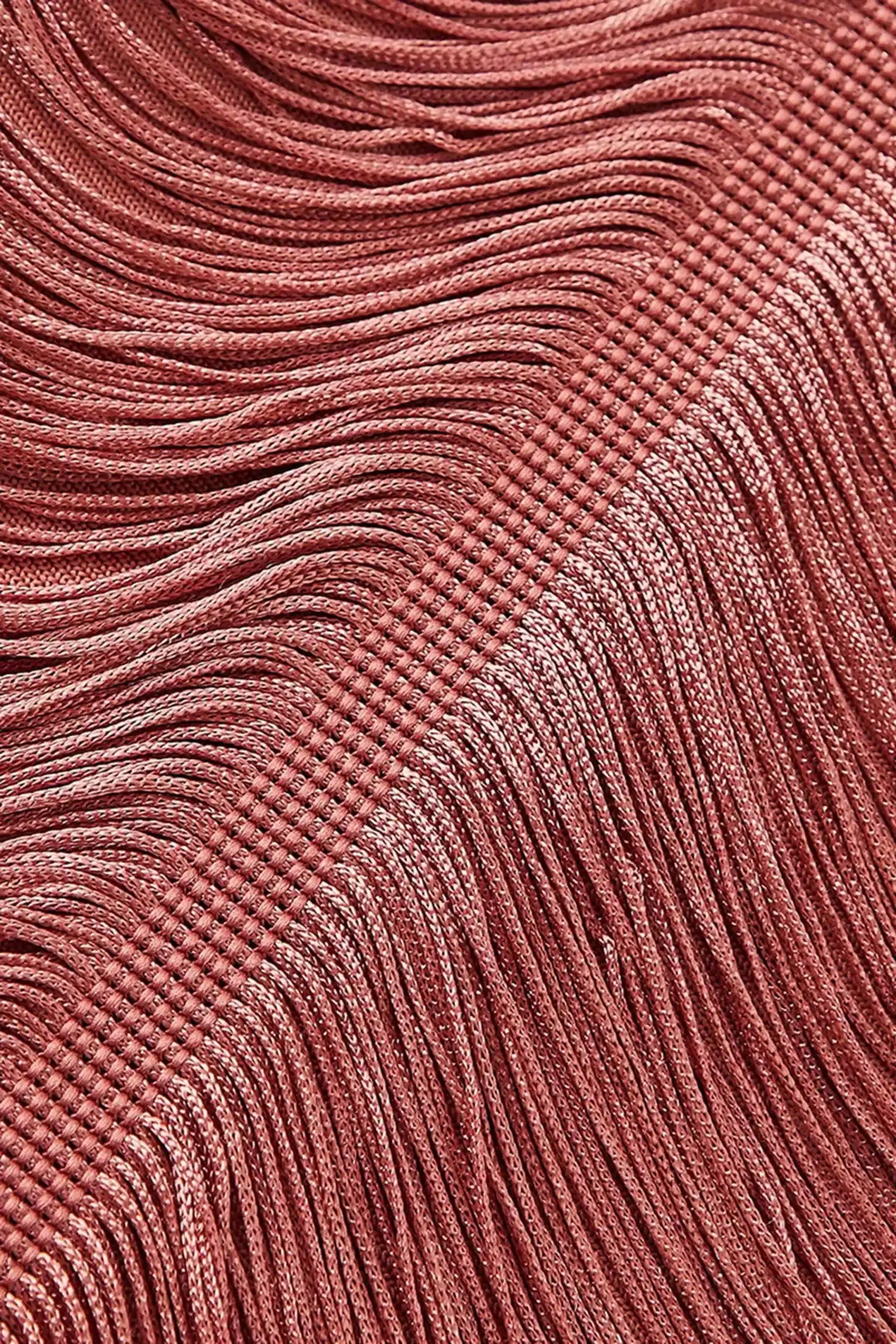 Rose Gold Halter Fringe Maxi Dress Dress