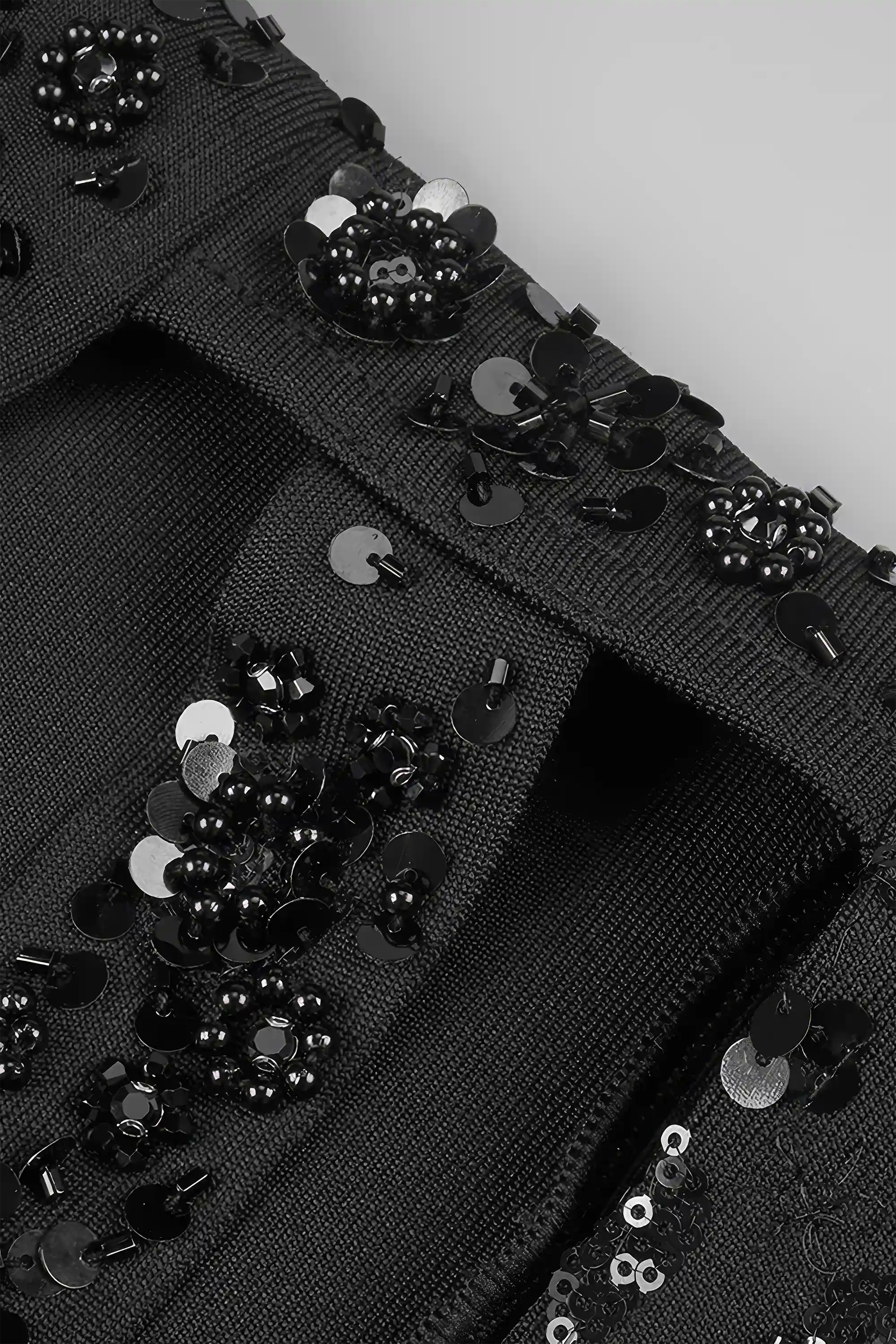 Black Sequin Cutout Maxi Dress Dress