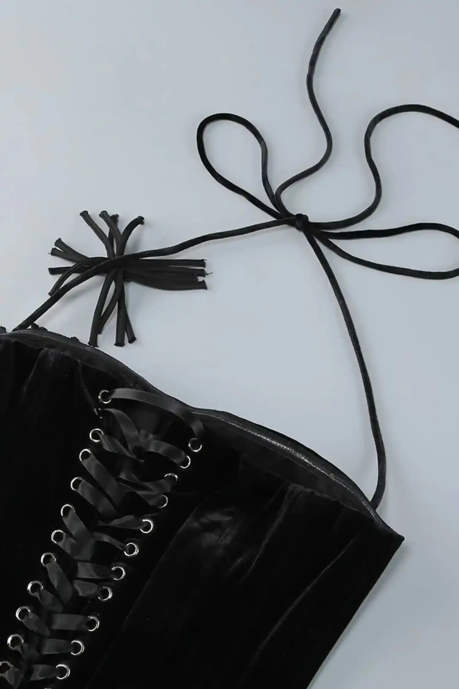 Two Piece Black Velvet Corset And Bubble Floral Skirt Dress