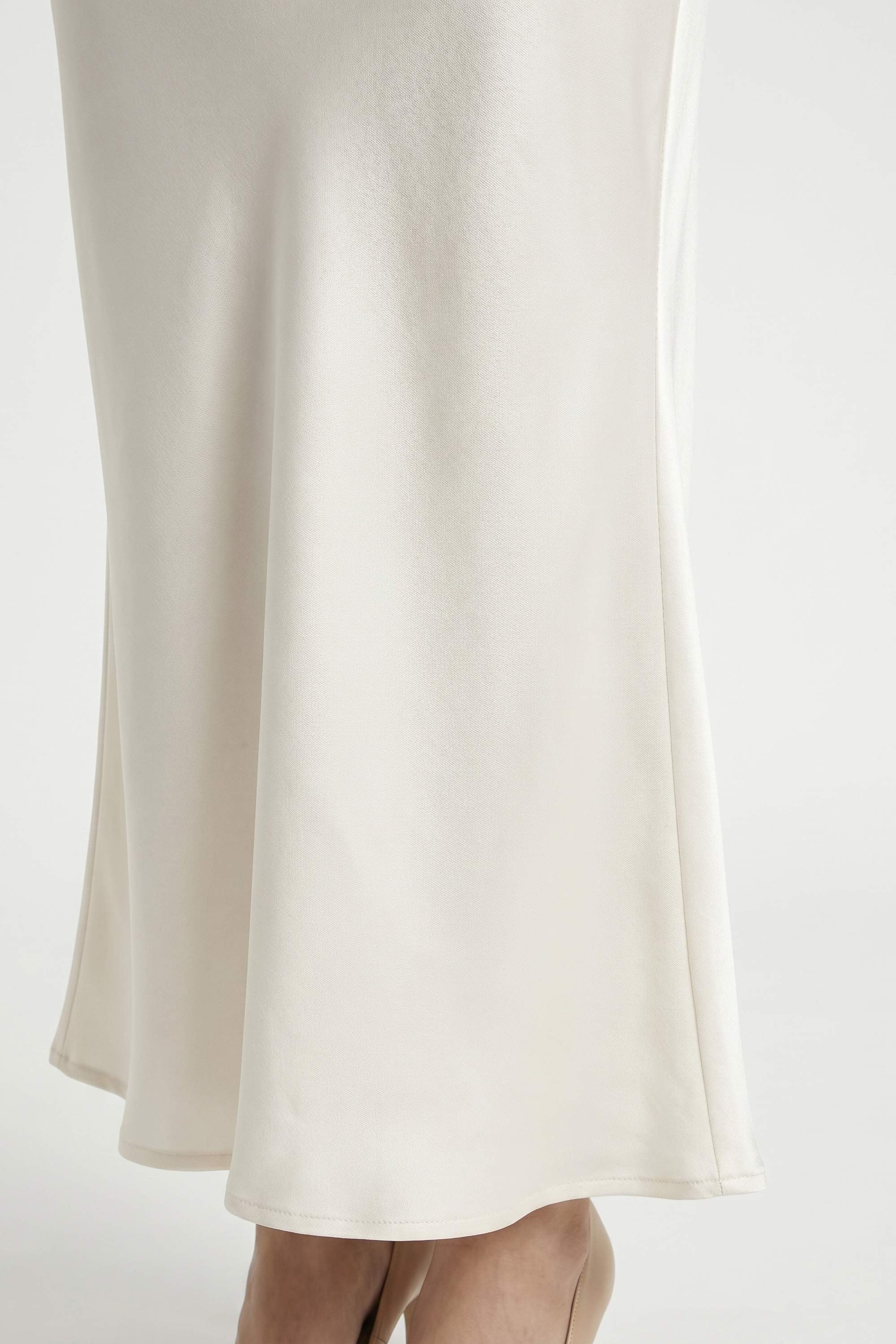 White Backless Rhinestone Satin Maxi Dress - Dress