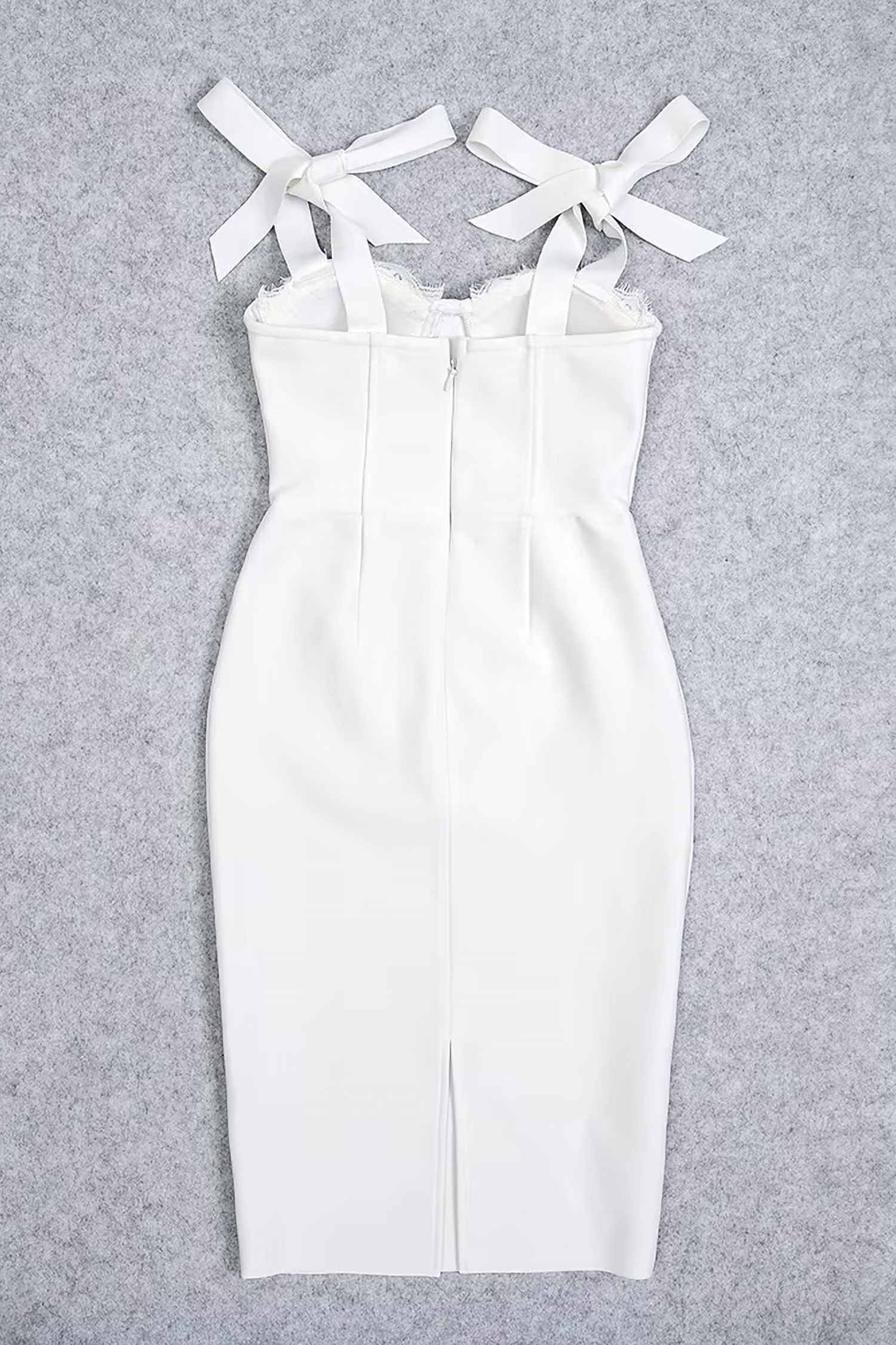 White Sleeveless Tight Boned Dress Dress