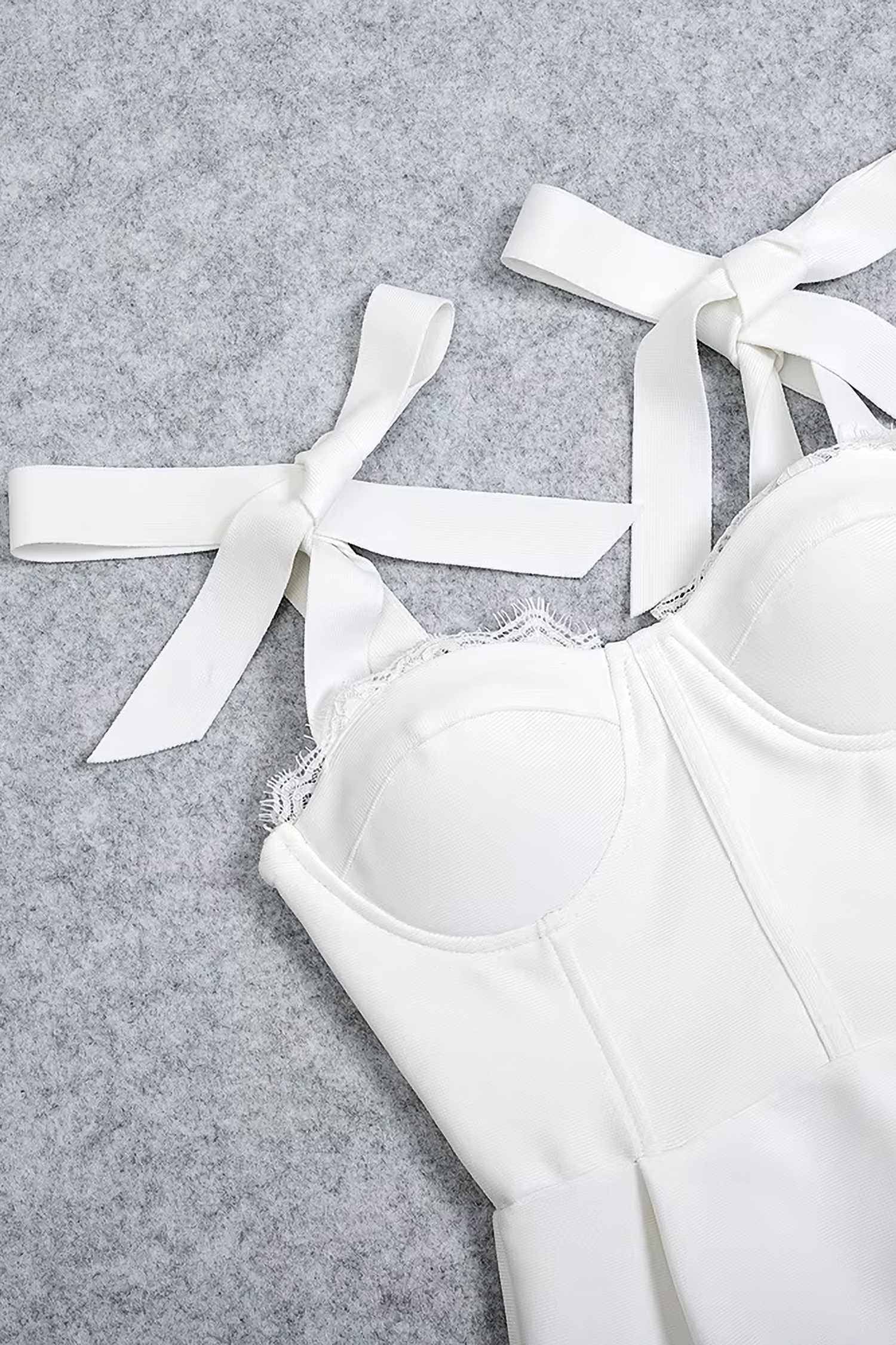 White Sleeveless Tight Boned Dress Dress