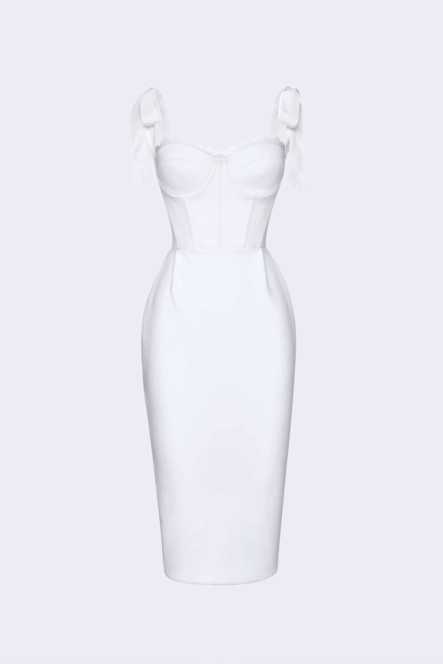 White Sleeveless Tight Boned Dress Dress