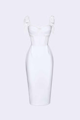 White Sleeveless Tight Boned Dress Dress