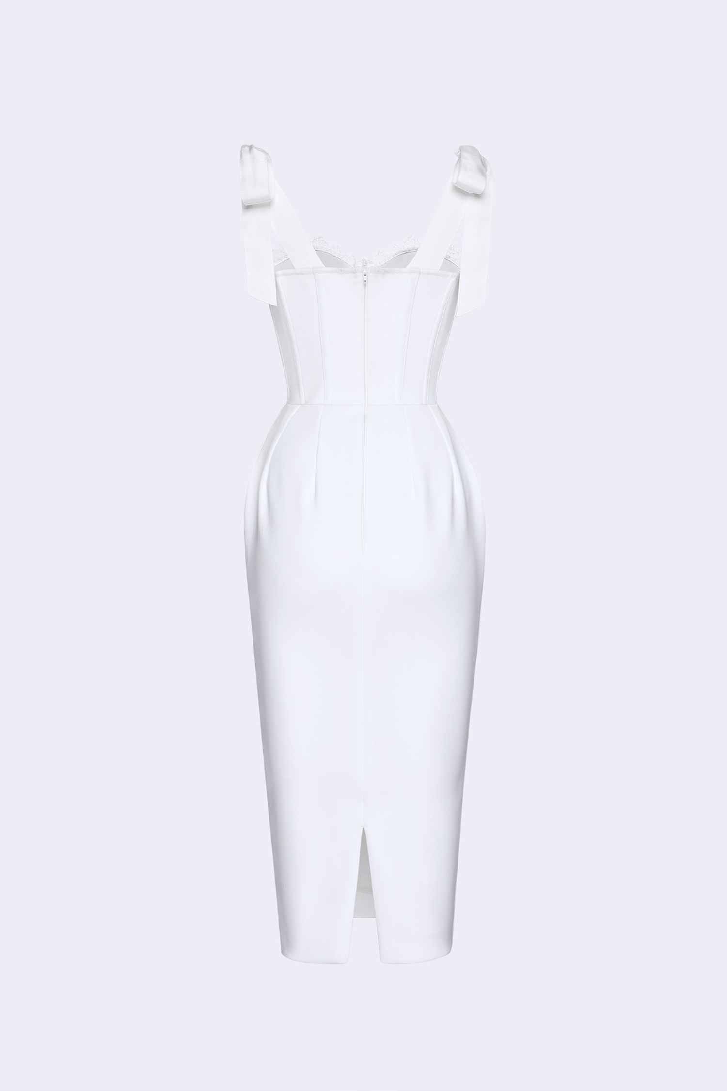 White Sleeveless Tight Boned Dress Dress