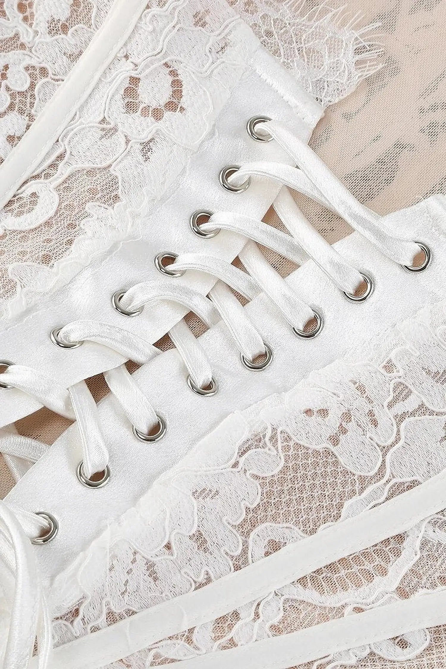 White Strapless Lace Corset Mini Dress Dress