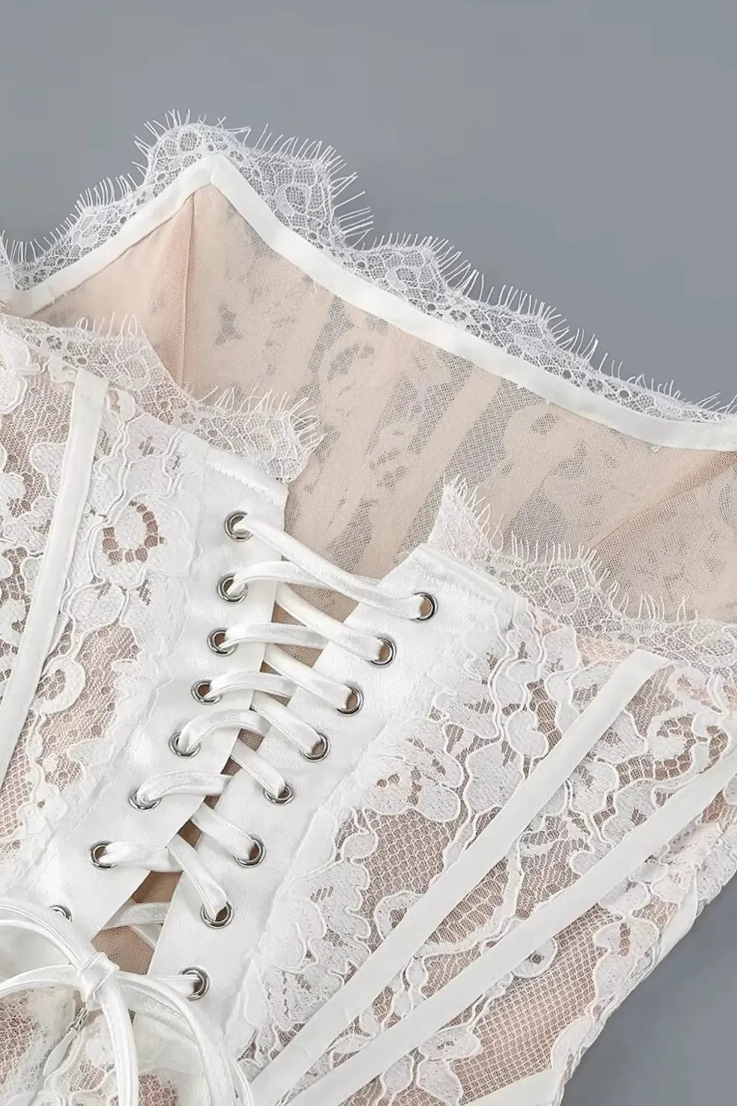 White Strapless Lace Corset Mini Dress Dress