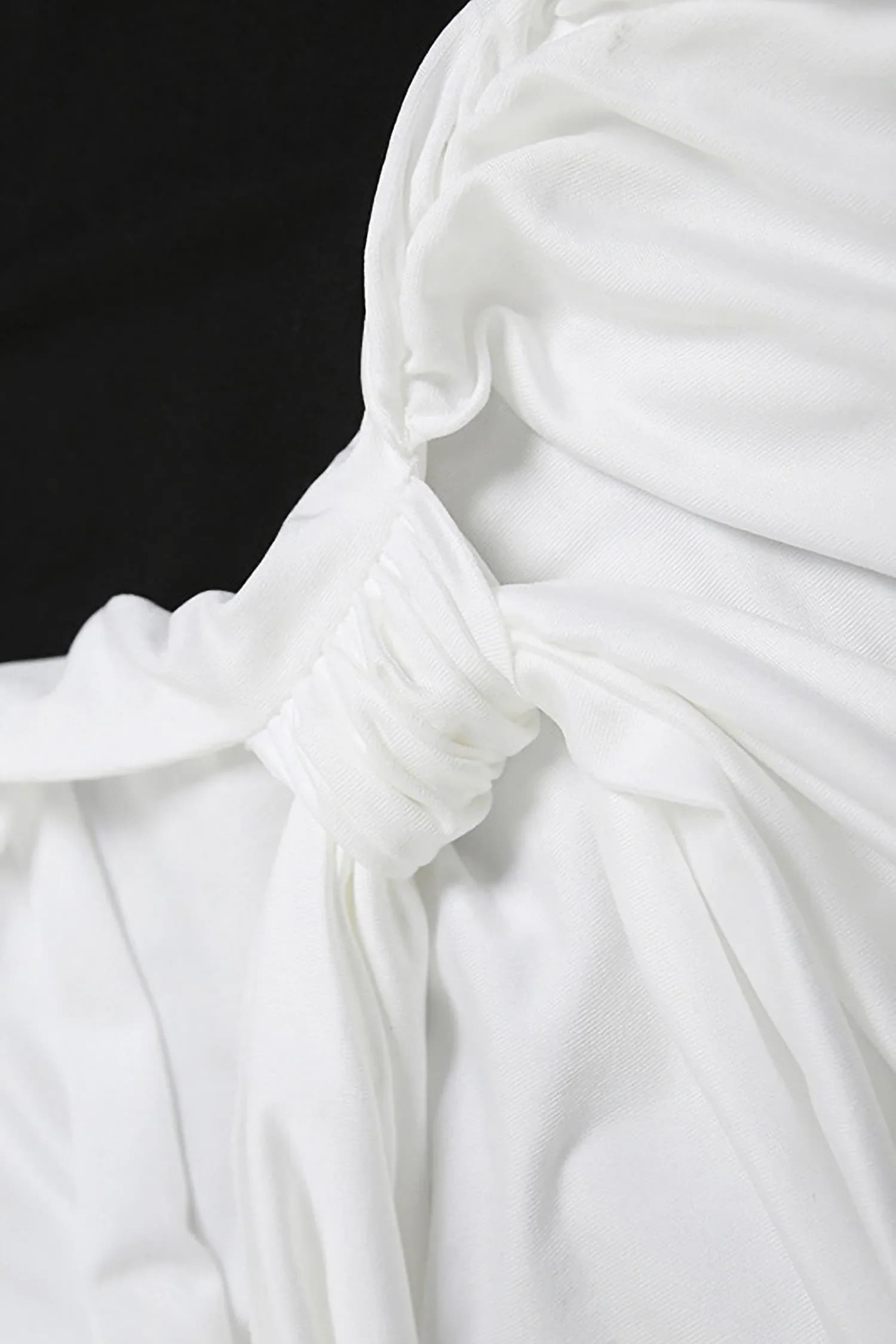 White Twist Front Strapless Mini Dress