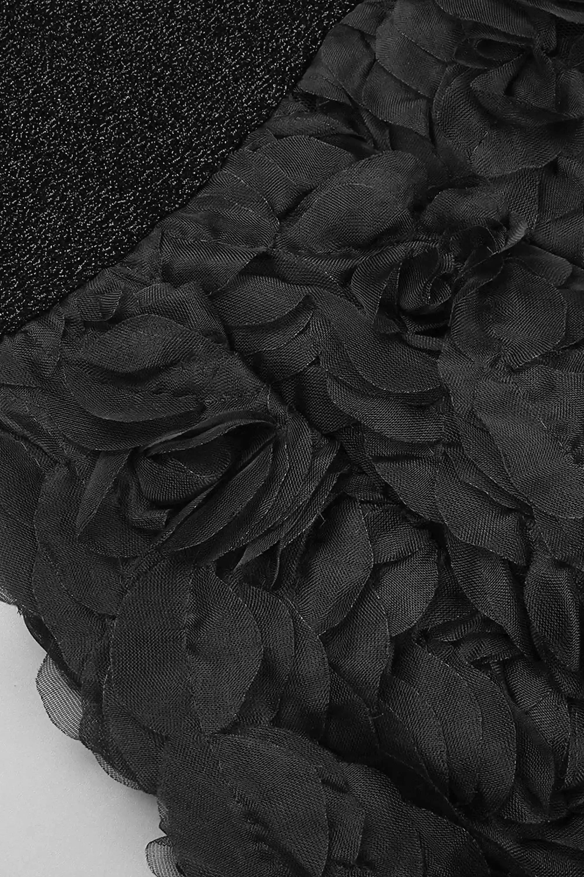 Black Glitter Rose Mermaid Dress Dress
