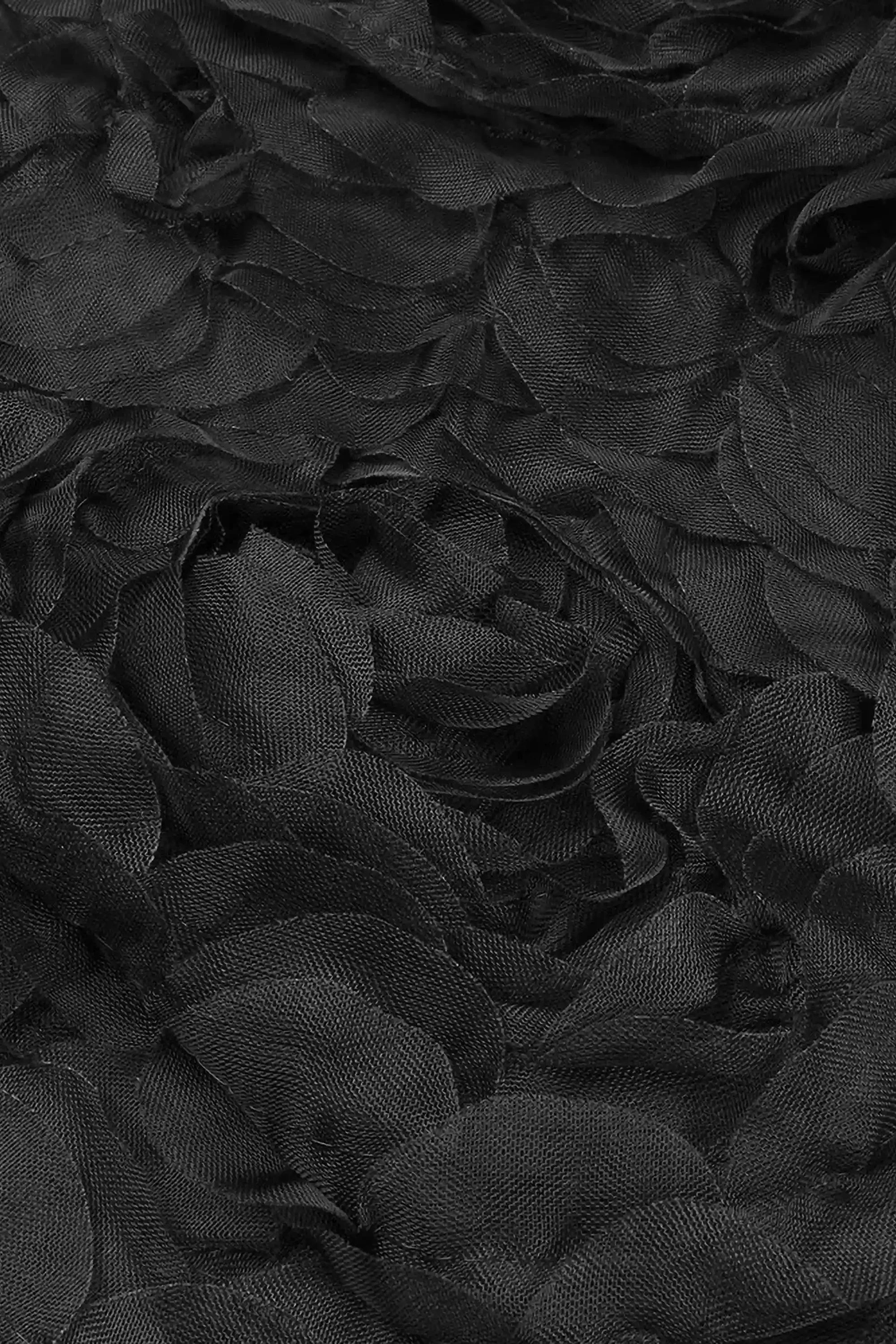 Black Glitter Rose Mermaid Dress Dress