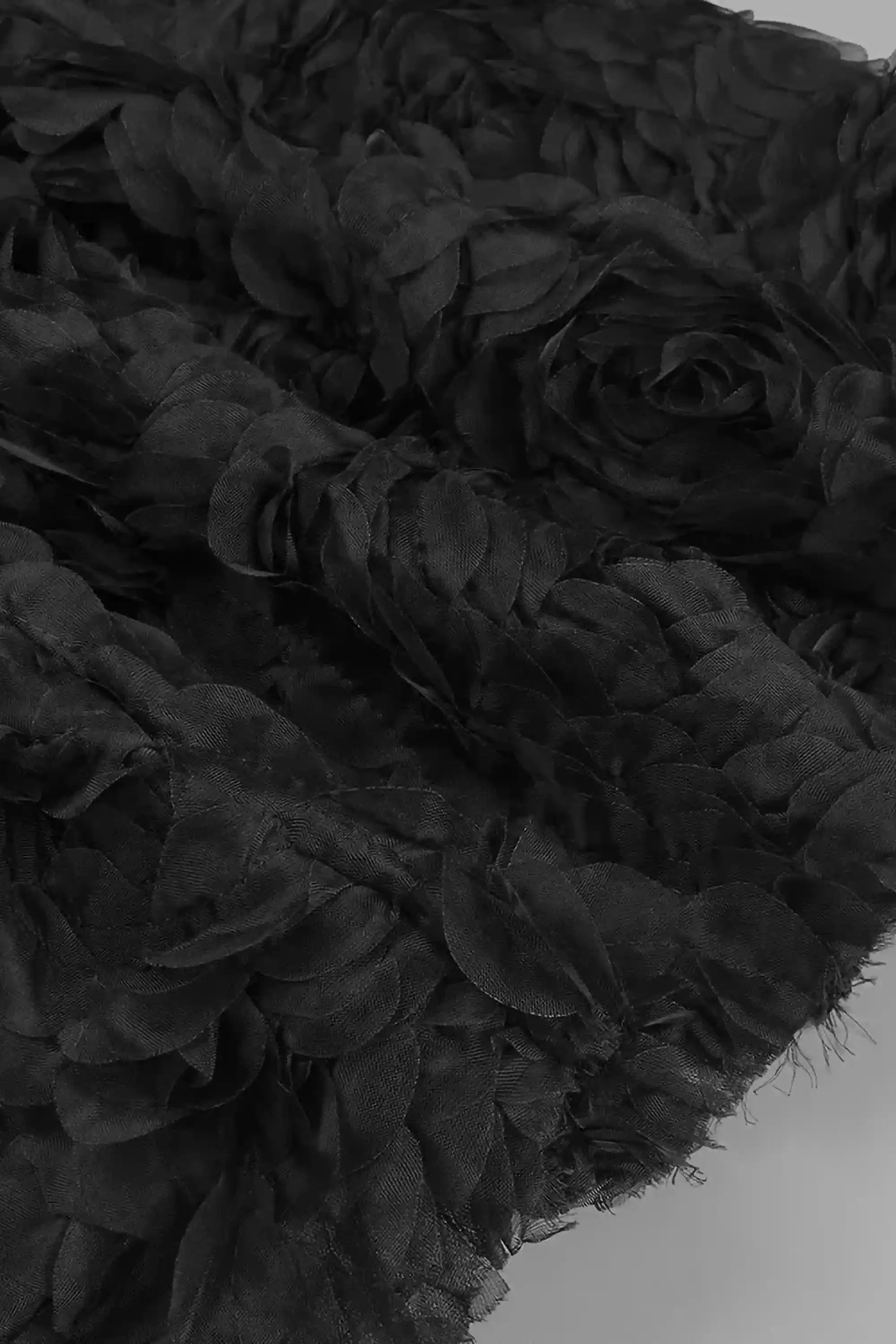 Black Glitter Rose Mermaid Dress Dress