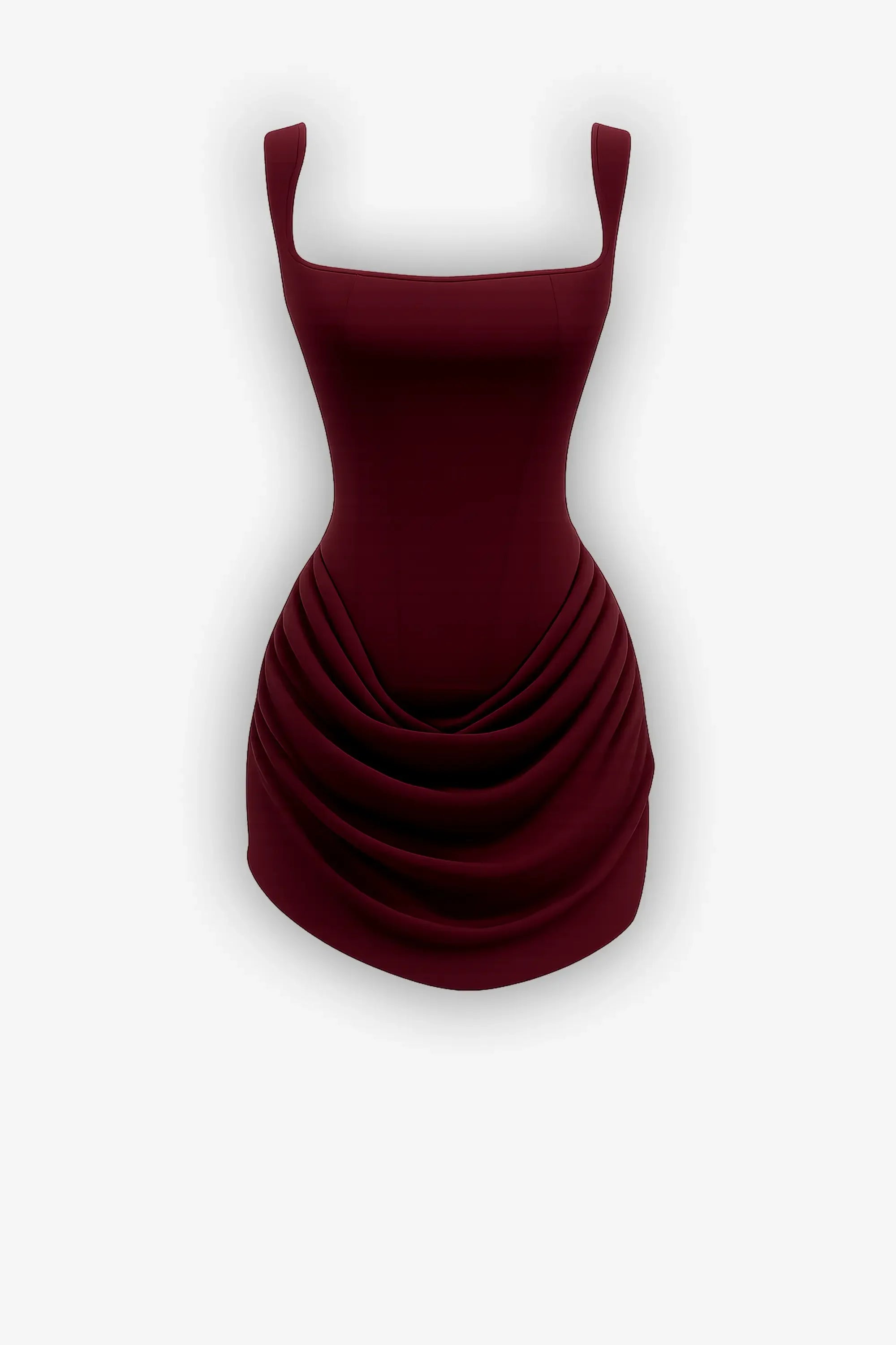 Burgundy Satin Corset Mini Dress With Lace Up Back Dress