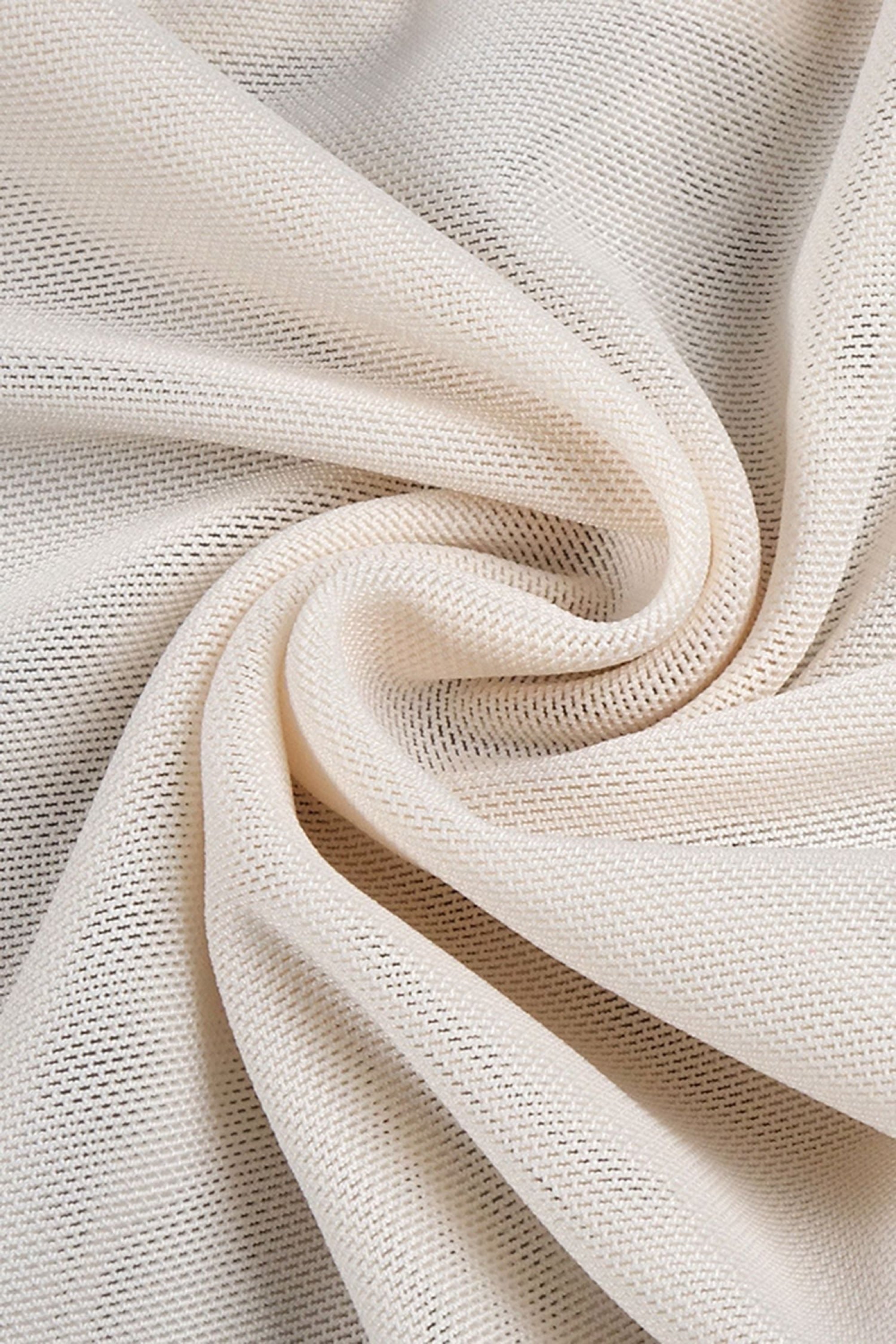 Ivory Sheer Mesh Ruched Long Sleeve Maxi Dress Dress