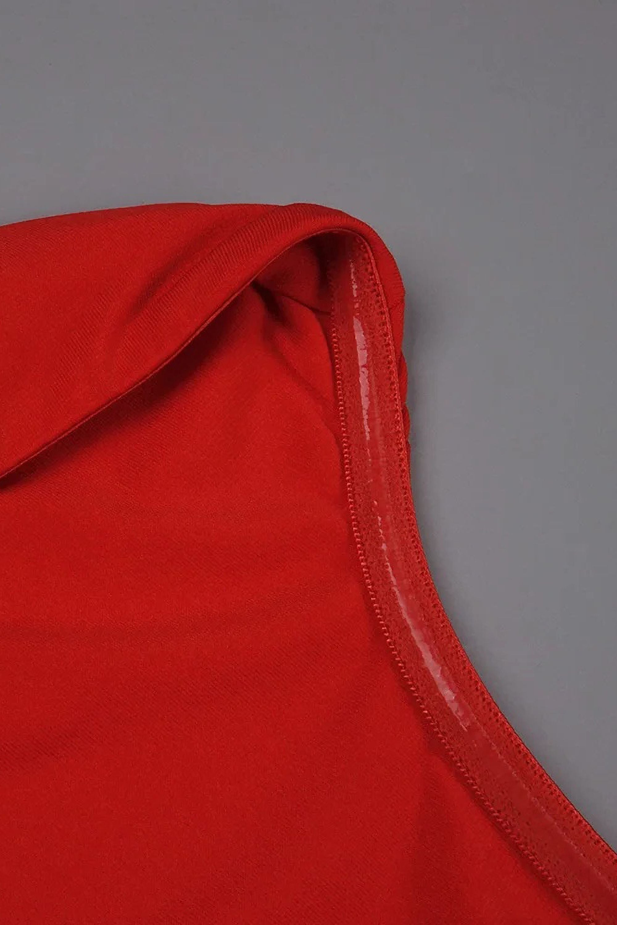 Red High Neck Open Back Draped Maxi Dress - Dress