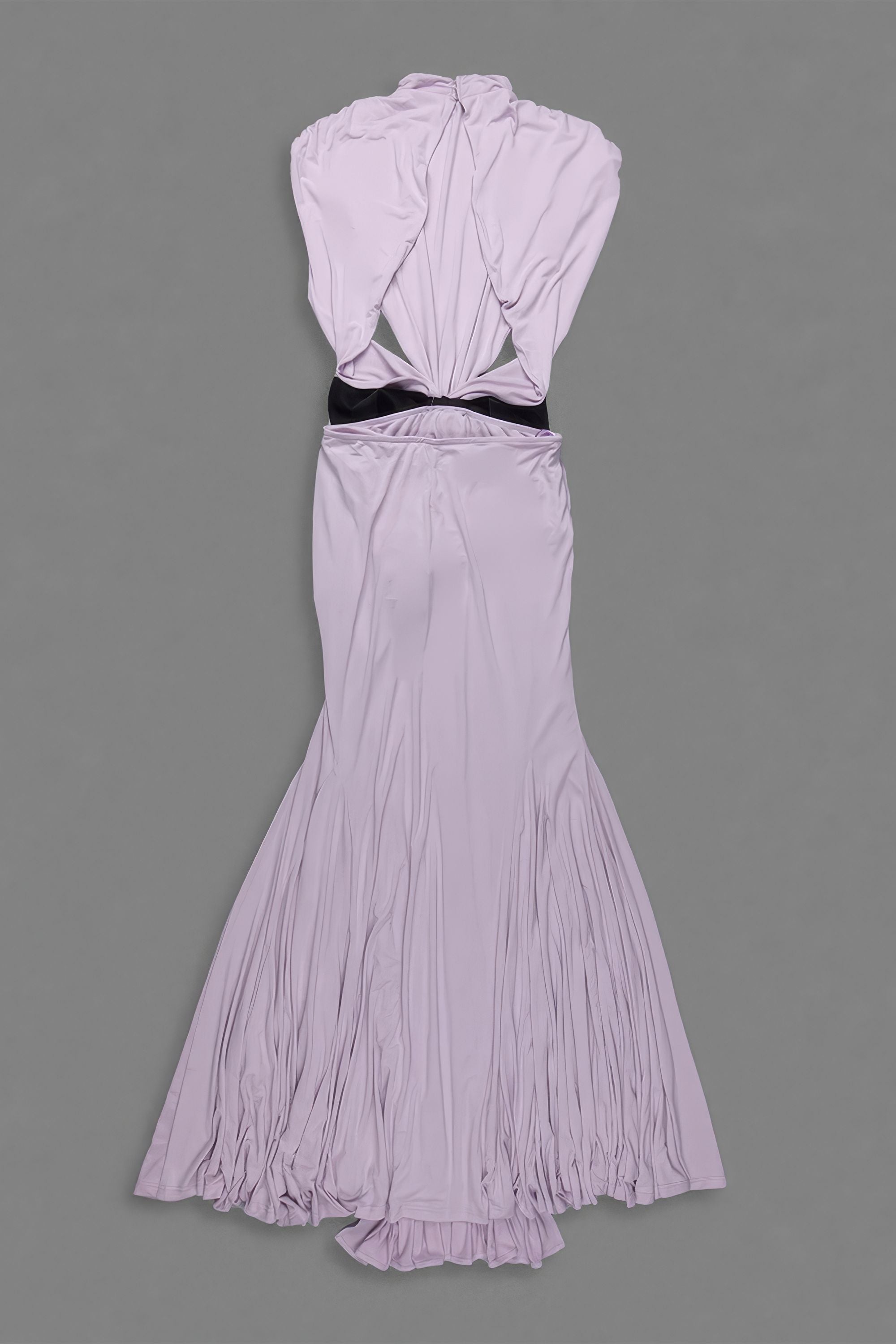 Lilac Bow High Neck Backless Mermaid Dress Dress