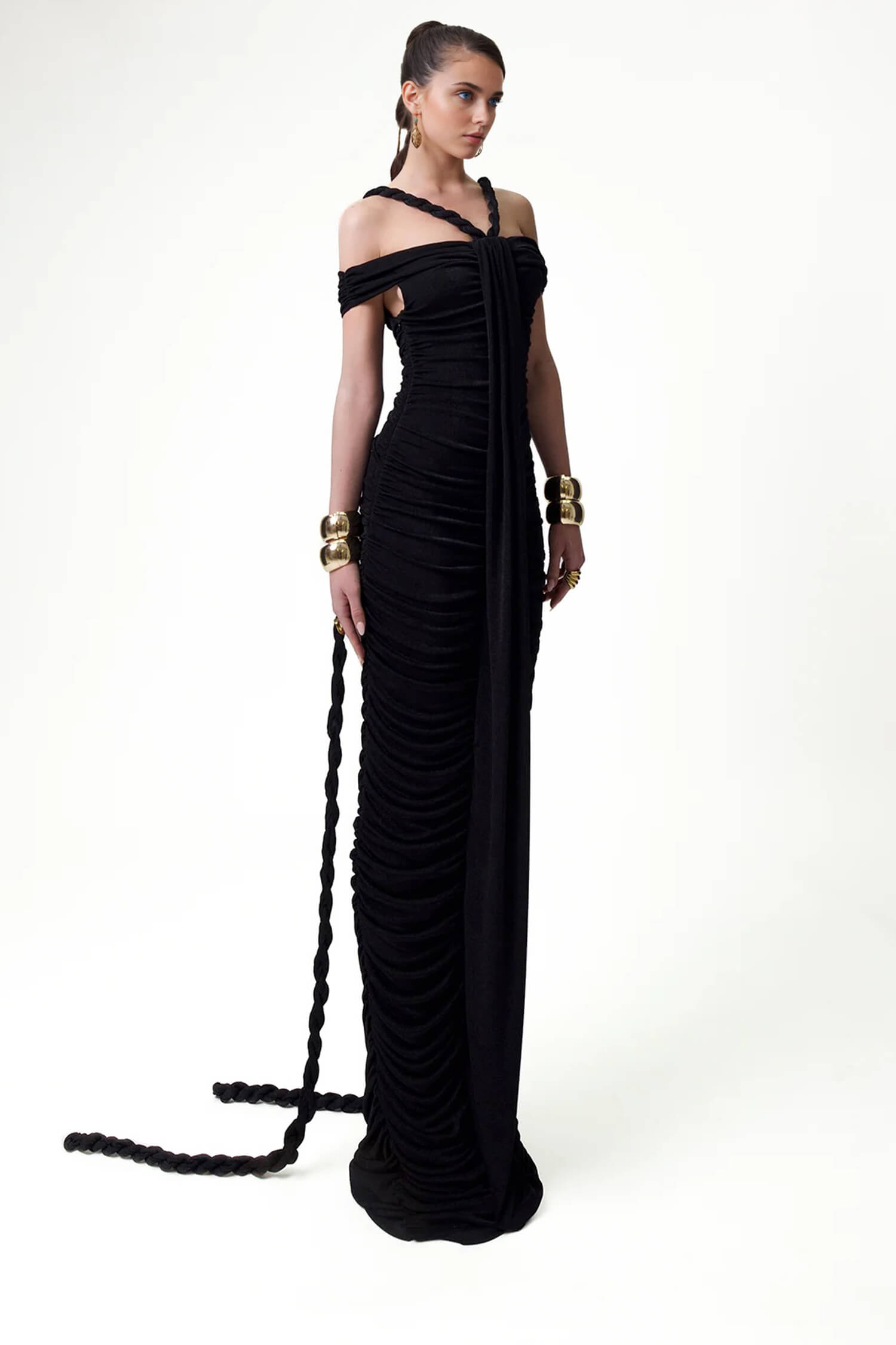 Black Bardot Bodycon Maxi Dress Selene Dress Black Bardot Bodycon Maxi Dress Selene Dress